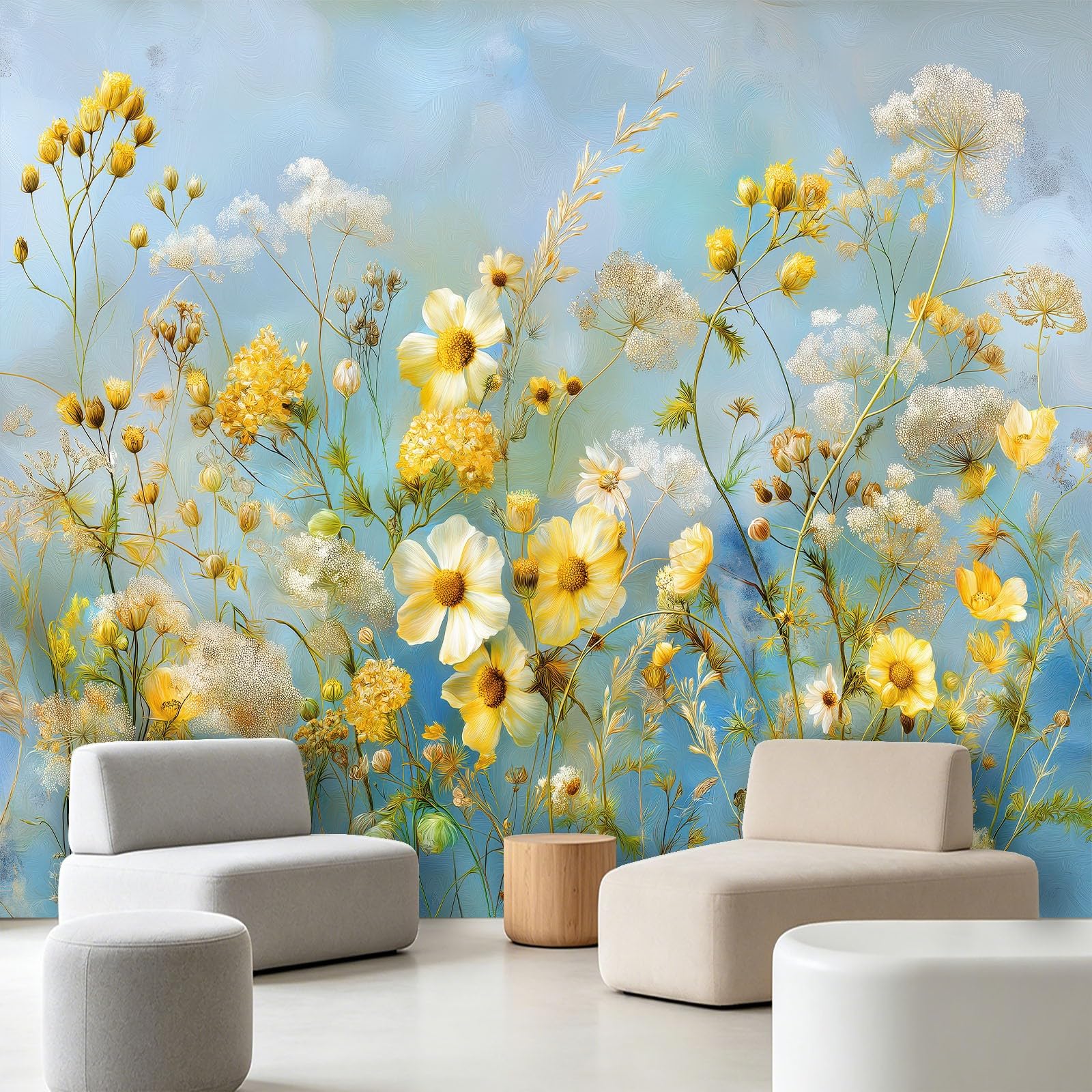 WTD - Papel pintado fotográfico (fieltro, 300 x 210 cm), diseño de margaritas