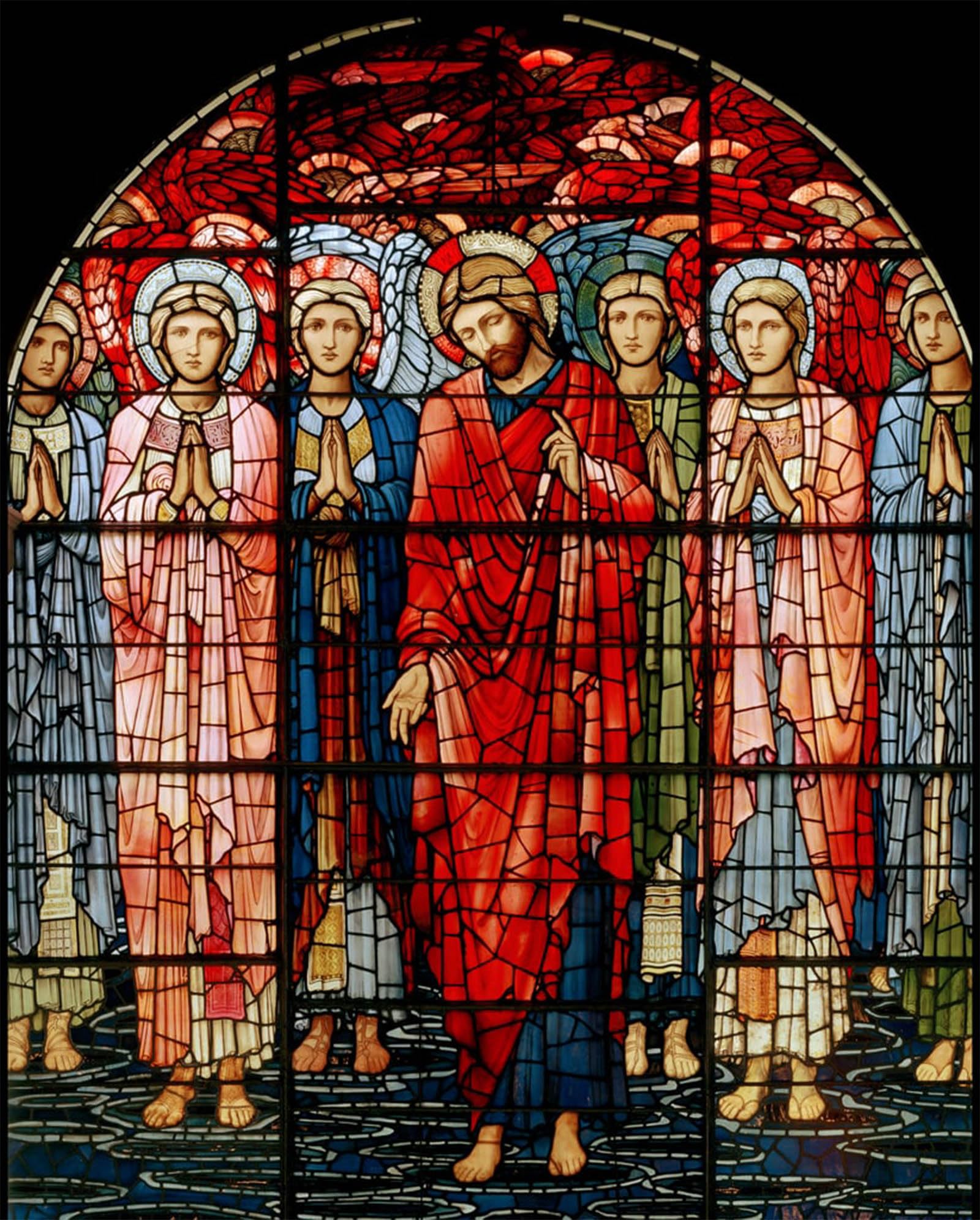 ARTXLXXBN Famous Prints Artwork Pictures Poster Painting Art the Ascension Window Detail by Edward Burne Jones Artwork Landscape Pictures for Home Decor 60x90cm