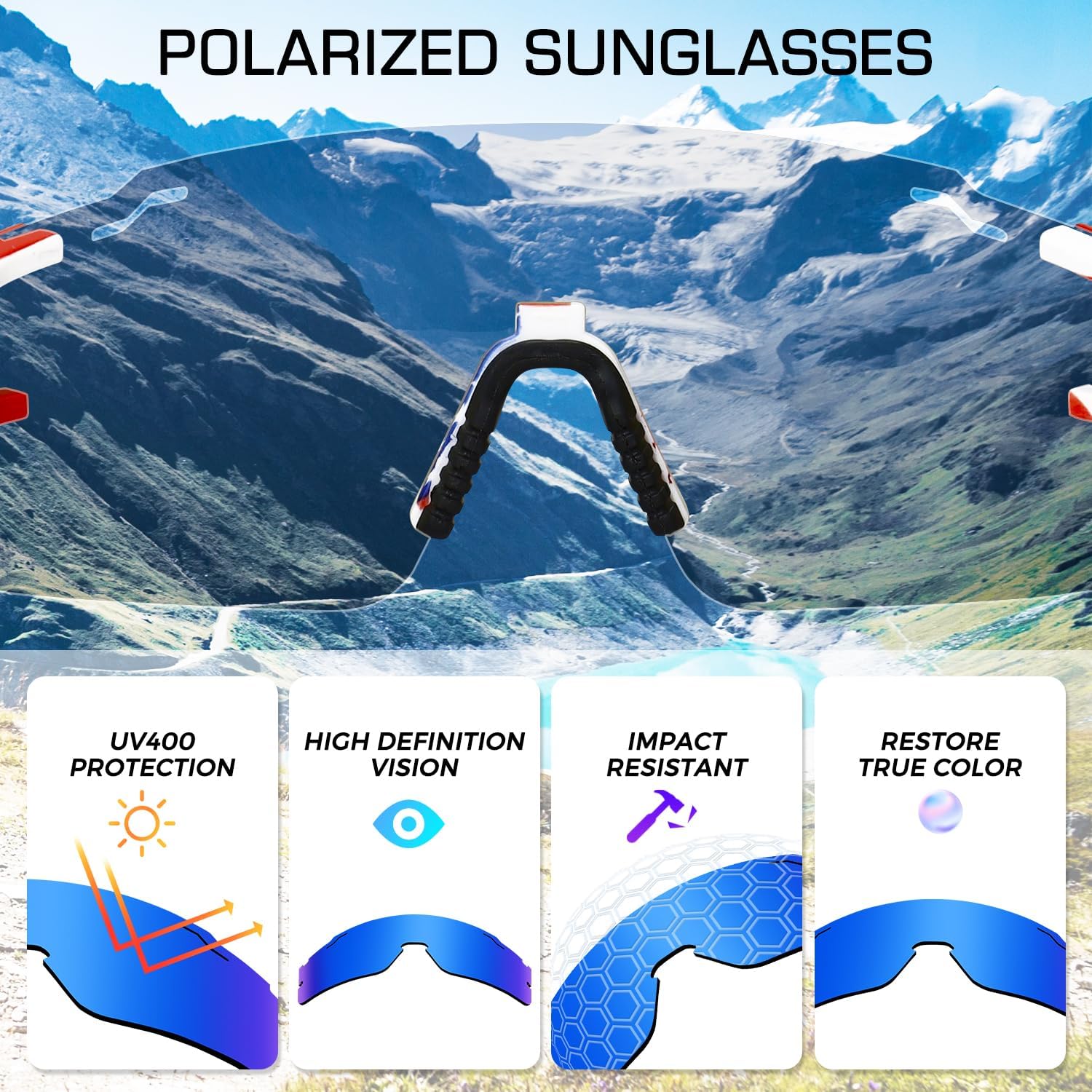 SPOSUNE Youth Baseball Sunglasses 3PACK Kids Sunglasses for 6-16 Boys Girls UV400 Protection Softball Cycling Glasses