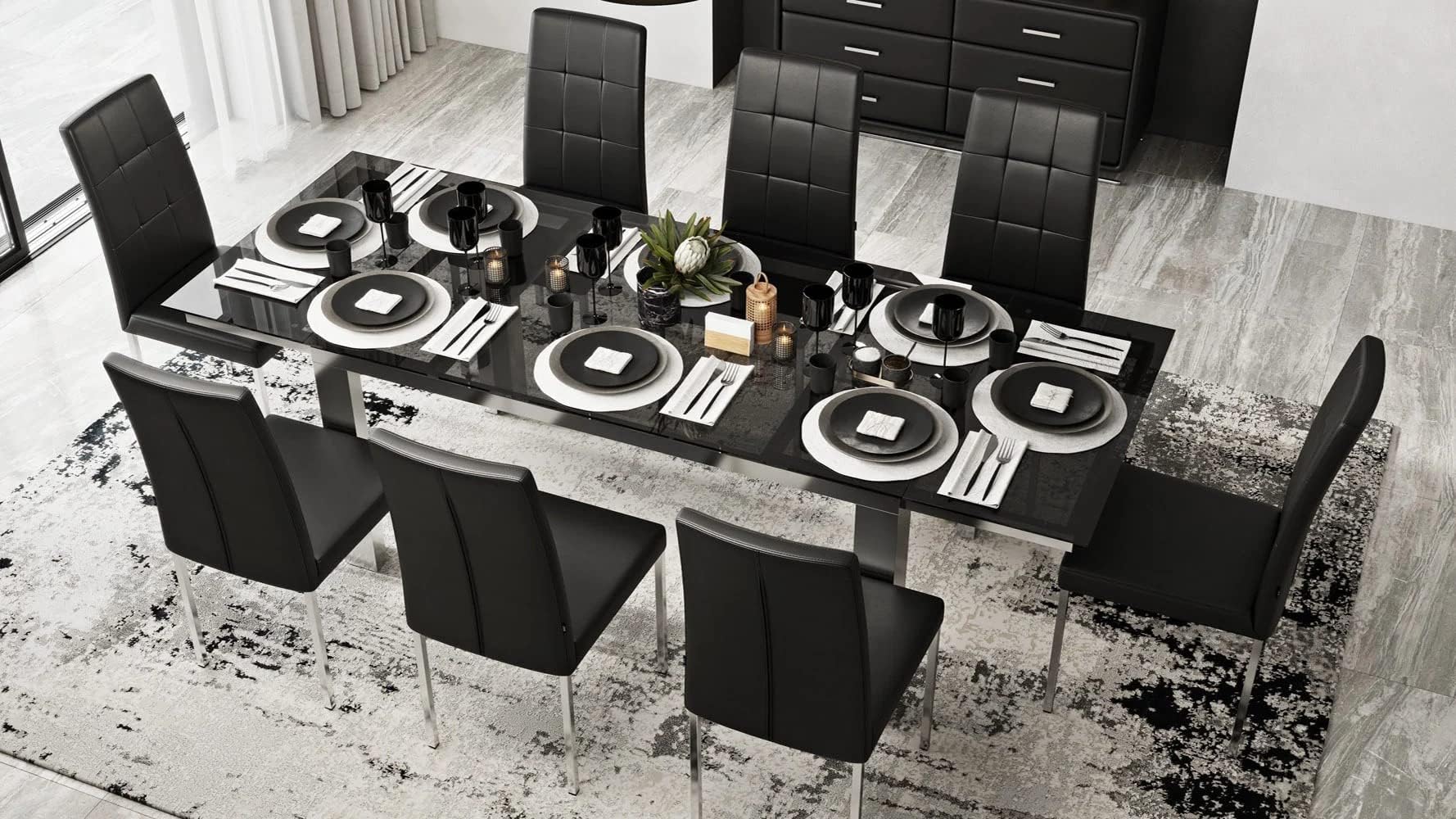 Zuri Furniture Modern Arbre Dining Table in White High