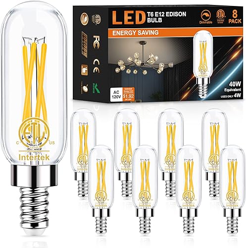 Miniatura 9 de hansang Bombillas LED E12 para candelabro equivalente a 40 W luz natural de 4000 K bombillas Edison de base pequeña E12 regulables para ventilador