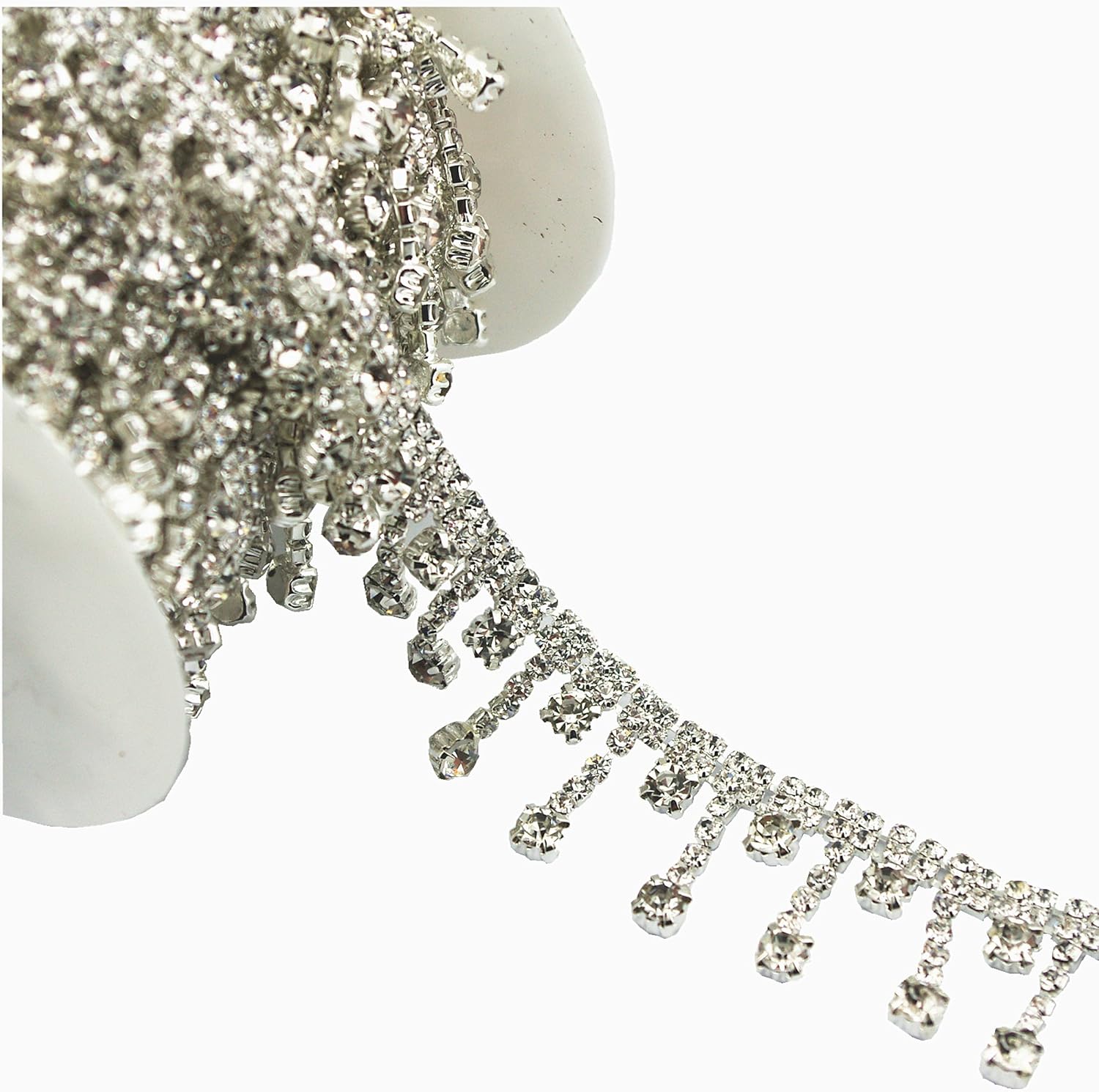 1 Yard Stunning Rhinestone Chain Applique Costume Sewing Trims Applique Embellishment Wedding Dress Decoration (LZ01)