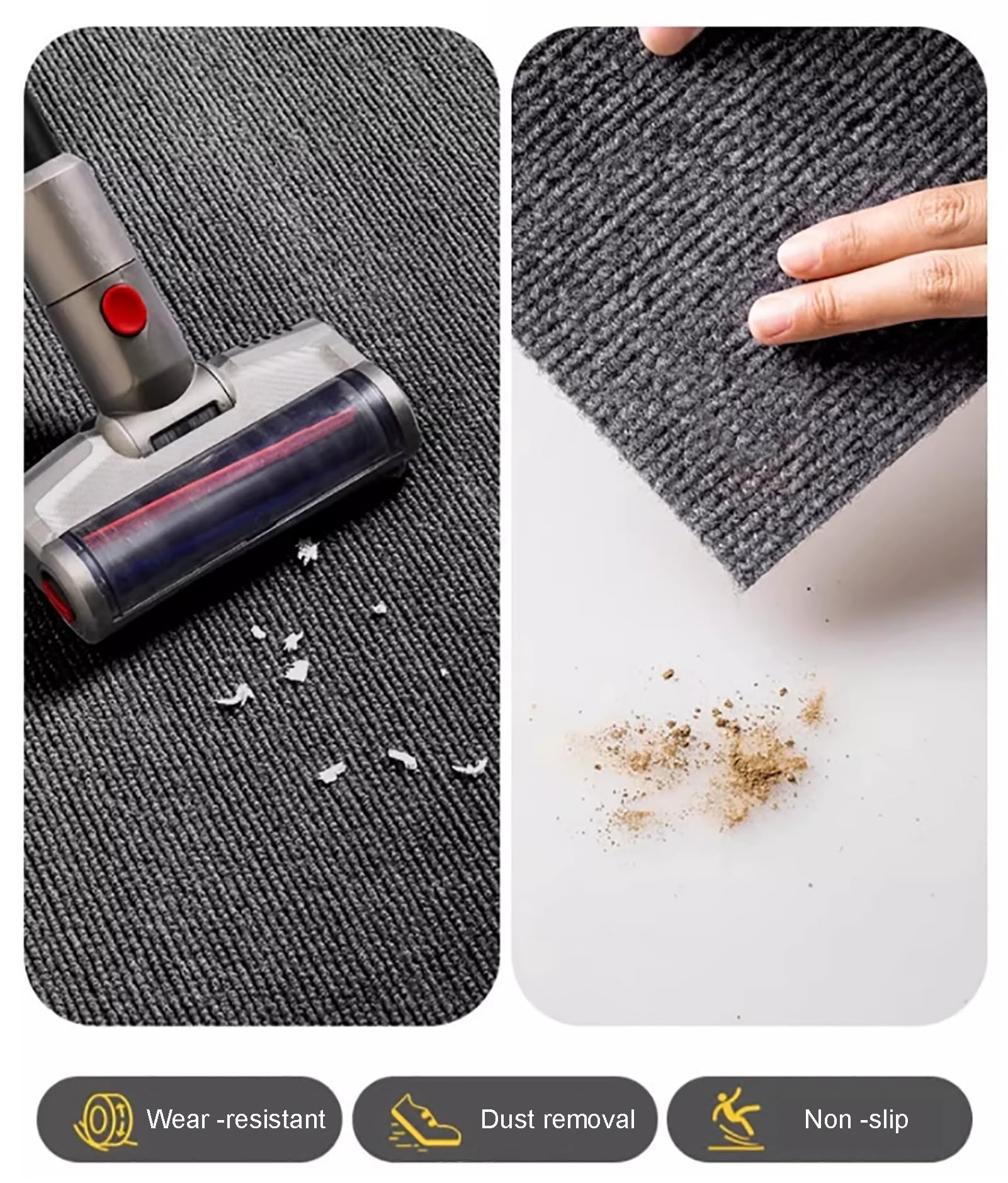 Schalldichte Akustikteppich-Pads, dicke, rutschfeste Bodenmatte für Klavier und Schlagzeug, brauner absorbierender Teppich für verbesserte Klangqualität und Vibrationskontrolle