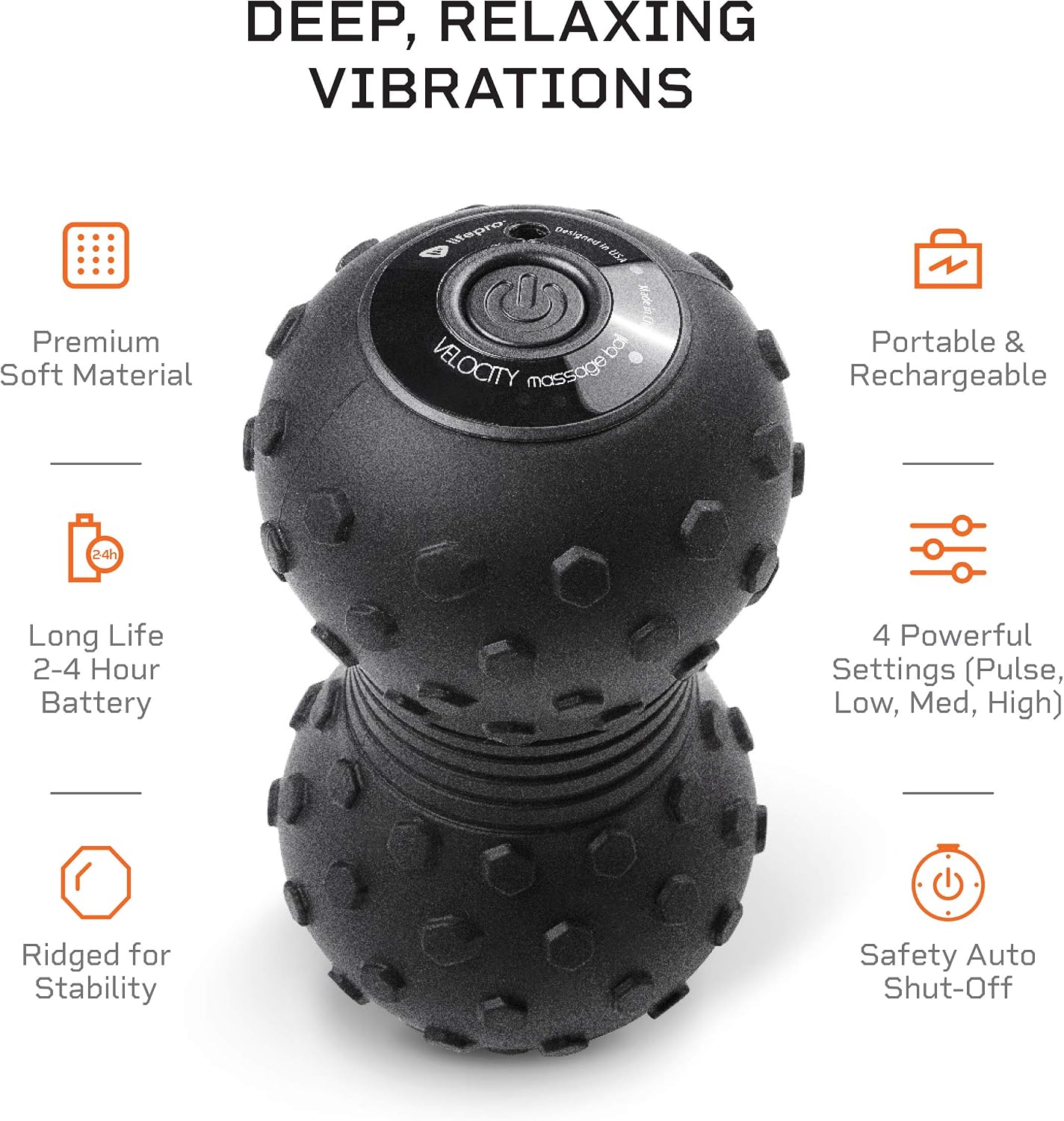 LifePro Vibrating Peanut Massage Ball, Double Lacrosse Massage Ball Foam Roller | Peanut Ball Massager for Spine, Back, Recovery, Mobility, Myofascial Release, Deep Tissue Neck Trigger Point Therapy