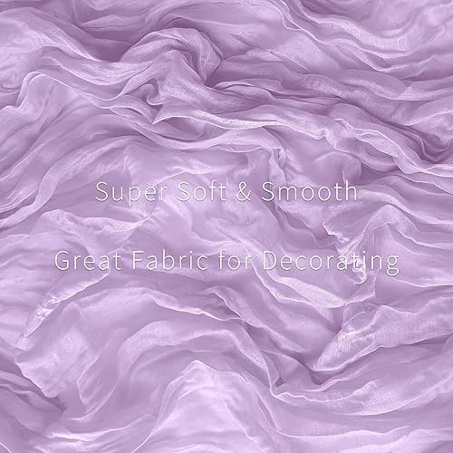 Miniatura 2 de Paquete de 2 caminos de mesa de estopilla morado claro, camino de mesa de gasa de 10 pies, telas de estopilla boho para decoración de bodas,