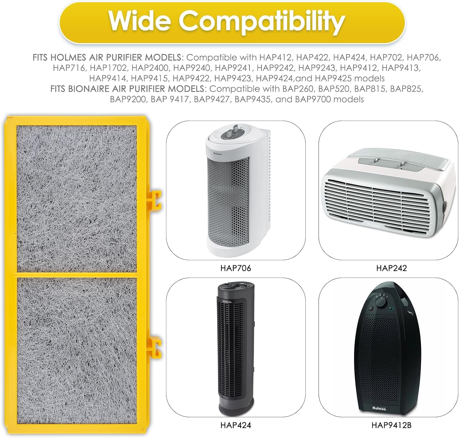 (15 Pack) AER1 Filter 5 HEPA Filters + 10 Carbon Booster Filters Compatible With Holmes AER1 Type Total Air Filter HAPF30AO-Odor Eliminator Filter, True HEPA Filter, Replacement Filter Accessories - Image 4