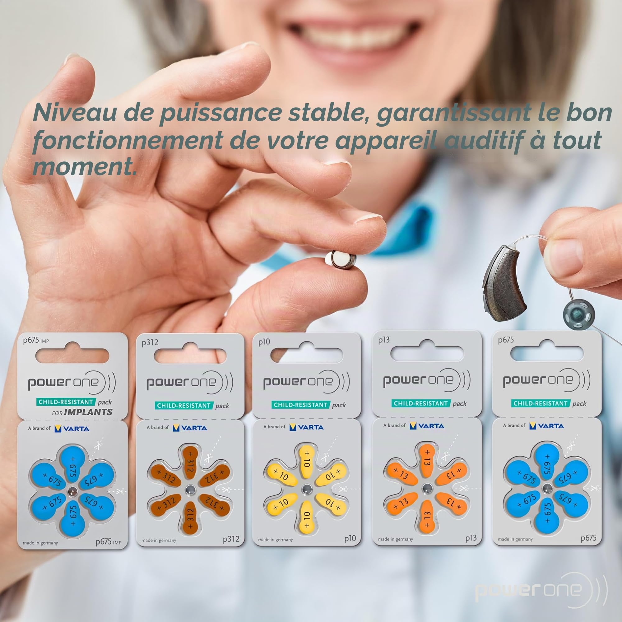 60 pièces Varta Implant Plus, 675-570 mAh, 1,4 V