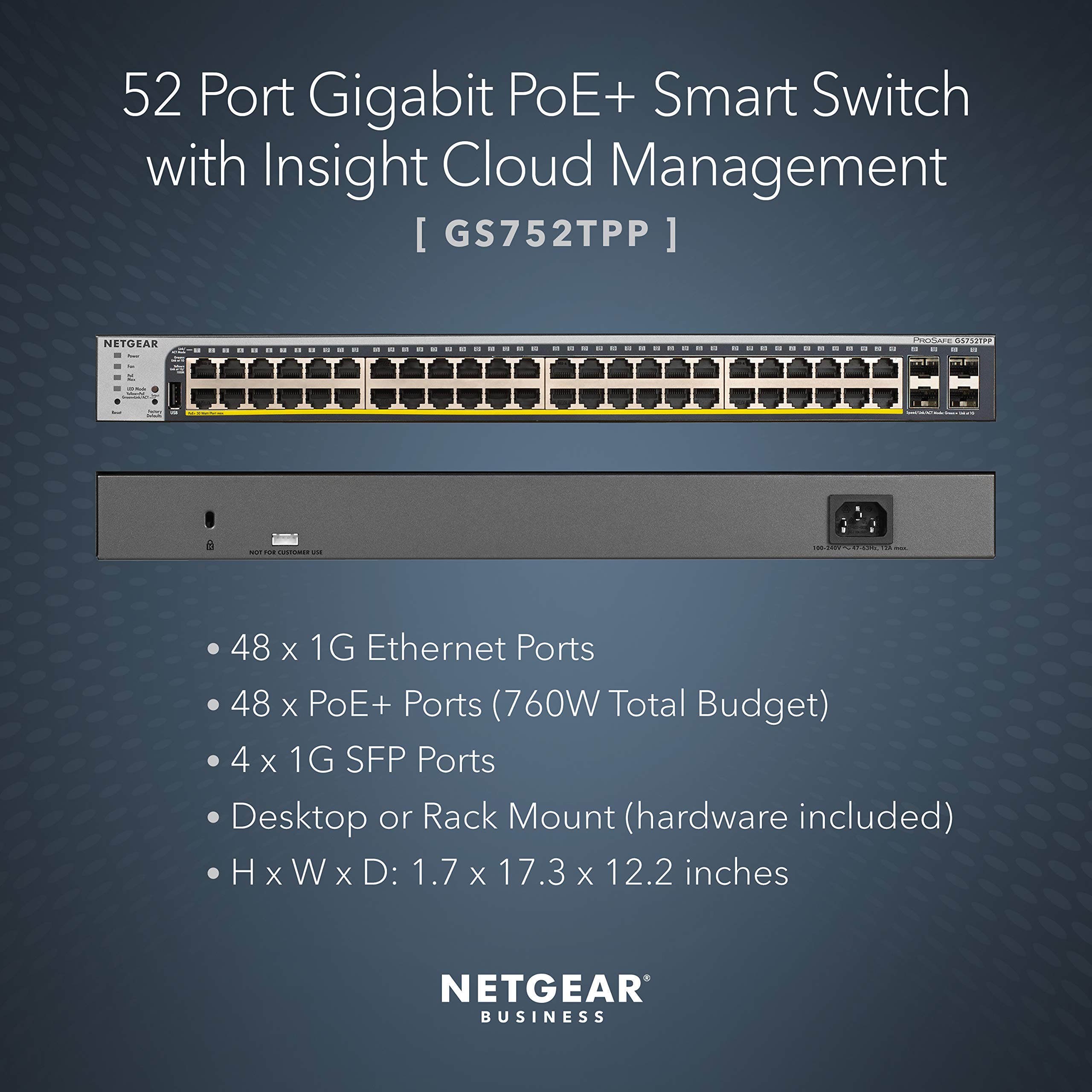 Amazon.com: NETGEAR 52-Port PoE Gigabit Ethernet Smart Switch