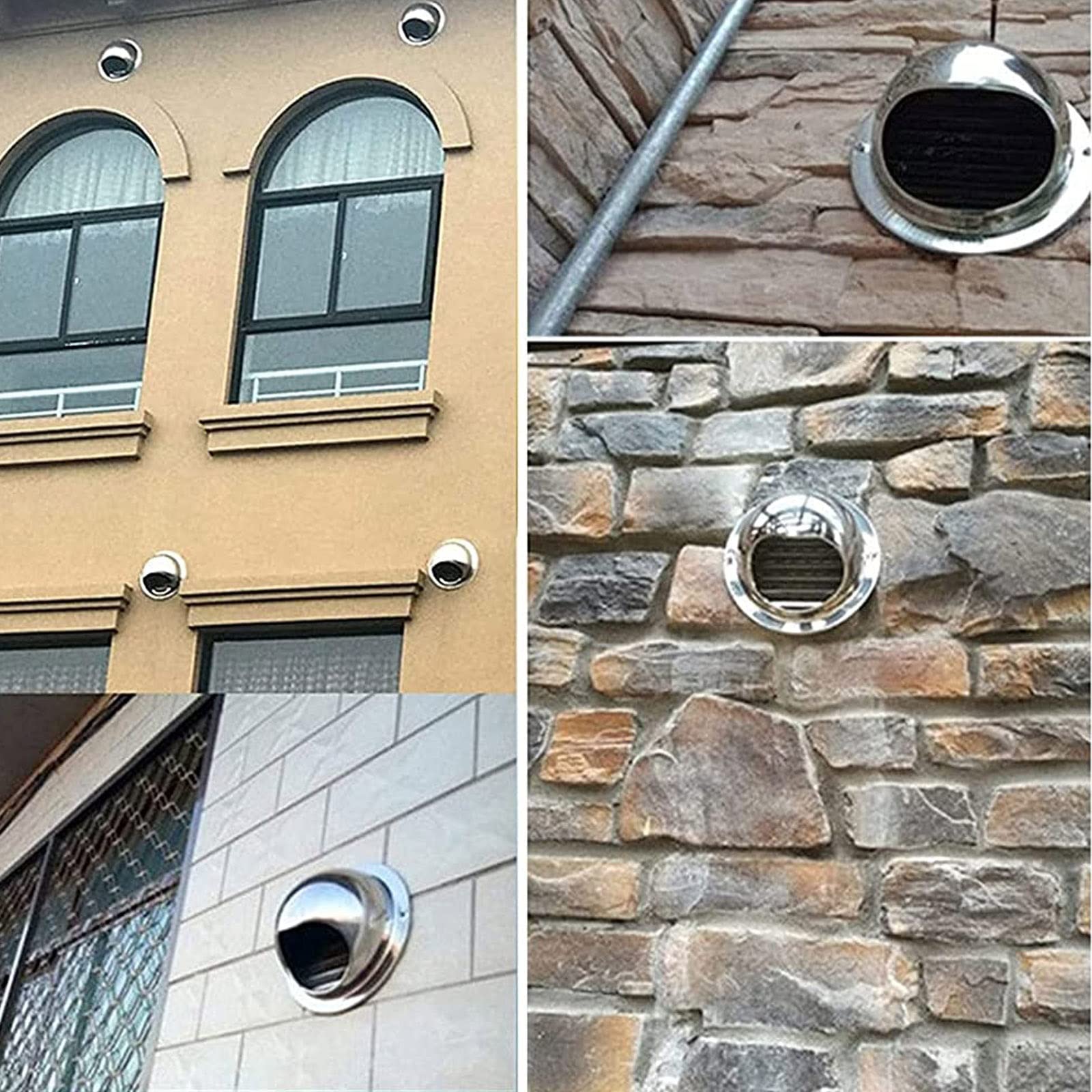 Conduit Aérateur D'Air Grille De Ventilation En Acier Inoxydable, Grille D'aération Circulaire Avec Maille De Protection, Pour Bureau Cuisine Salle De Bain Grille D'Aération Murale ( Size : 180mm/7.1i
