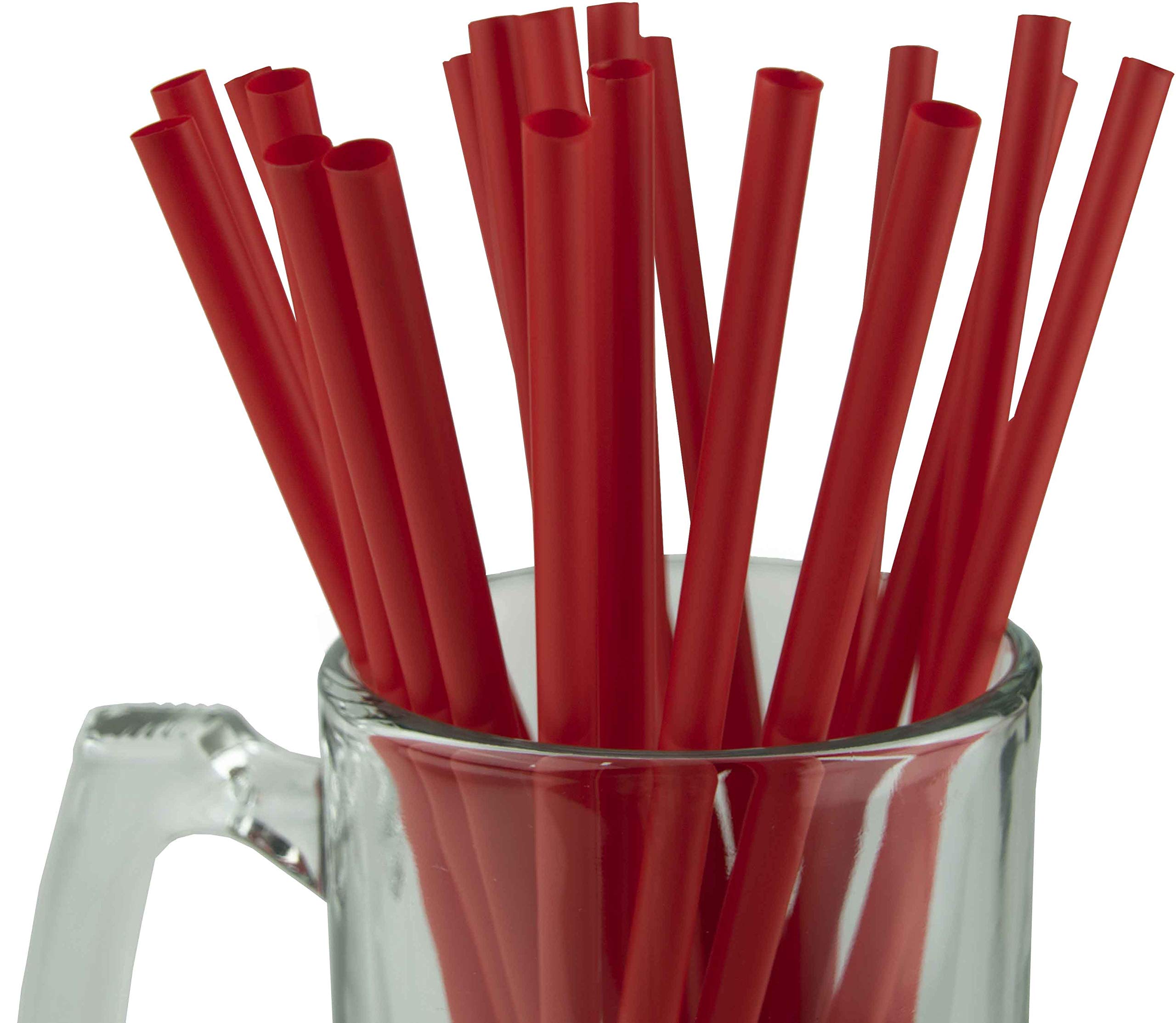 Made in USA Pack of 250 Unwrapped BPA-Free Plastic Drinking Straws (Red - 10" X 0.28")