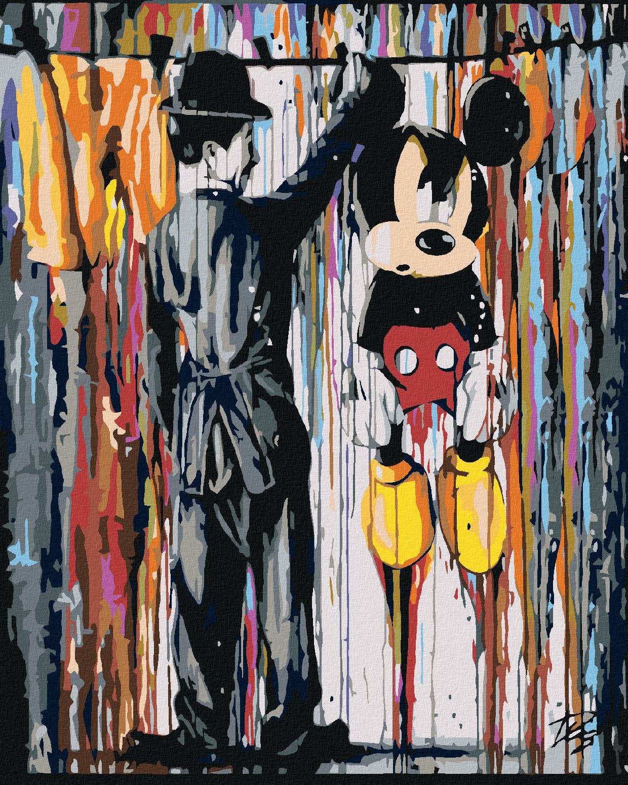 Malen nach Zahlen - MICKEY MOUSE 80x100 cm ohne Keilrahmen