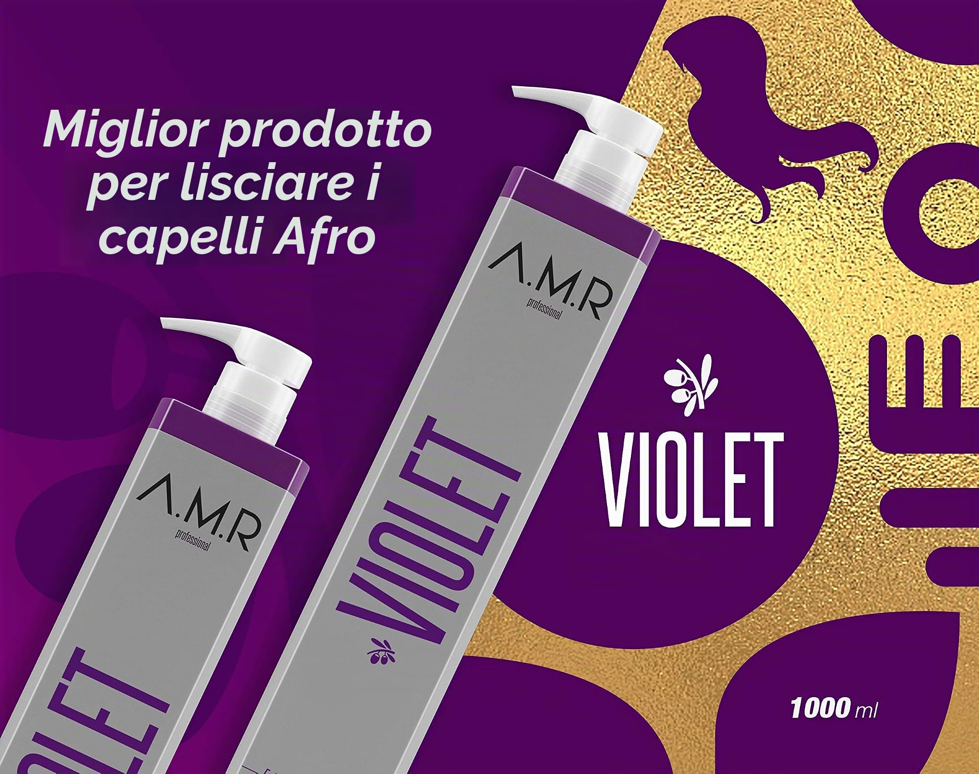 LEVIGANTE PROTEICO RADDRIZZARE i capelli - VIOLET AMR - TRATTAMENTO EXTRA PROTEICO - SENZA FORMOL - 1000 ML