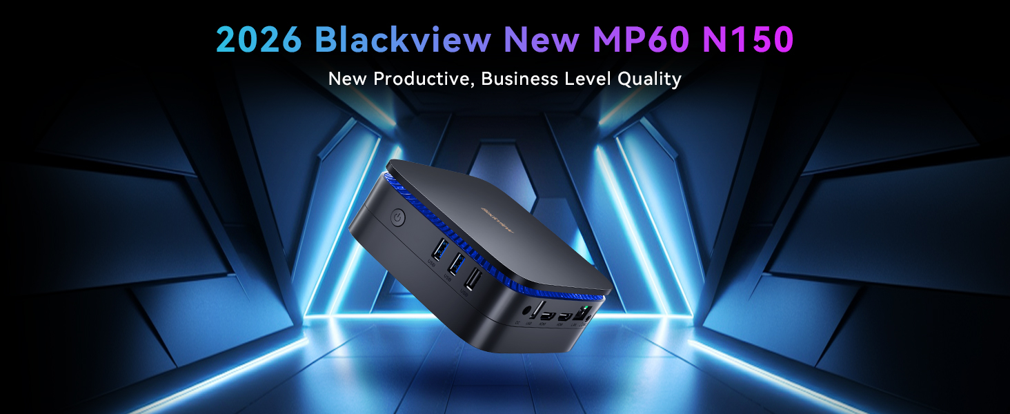 Blackview 3-Year Guarantee MP60 1TB Mini PC Win 11 Pro, Intel Twin