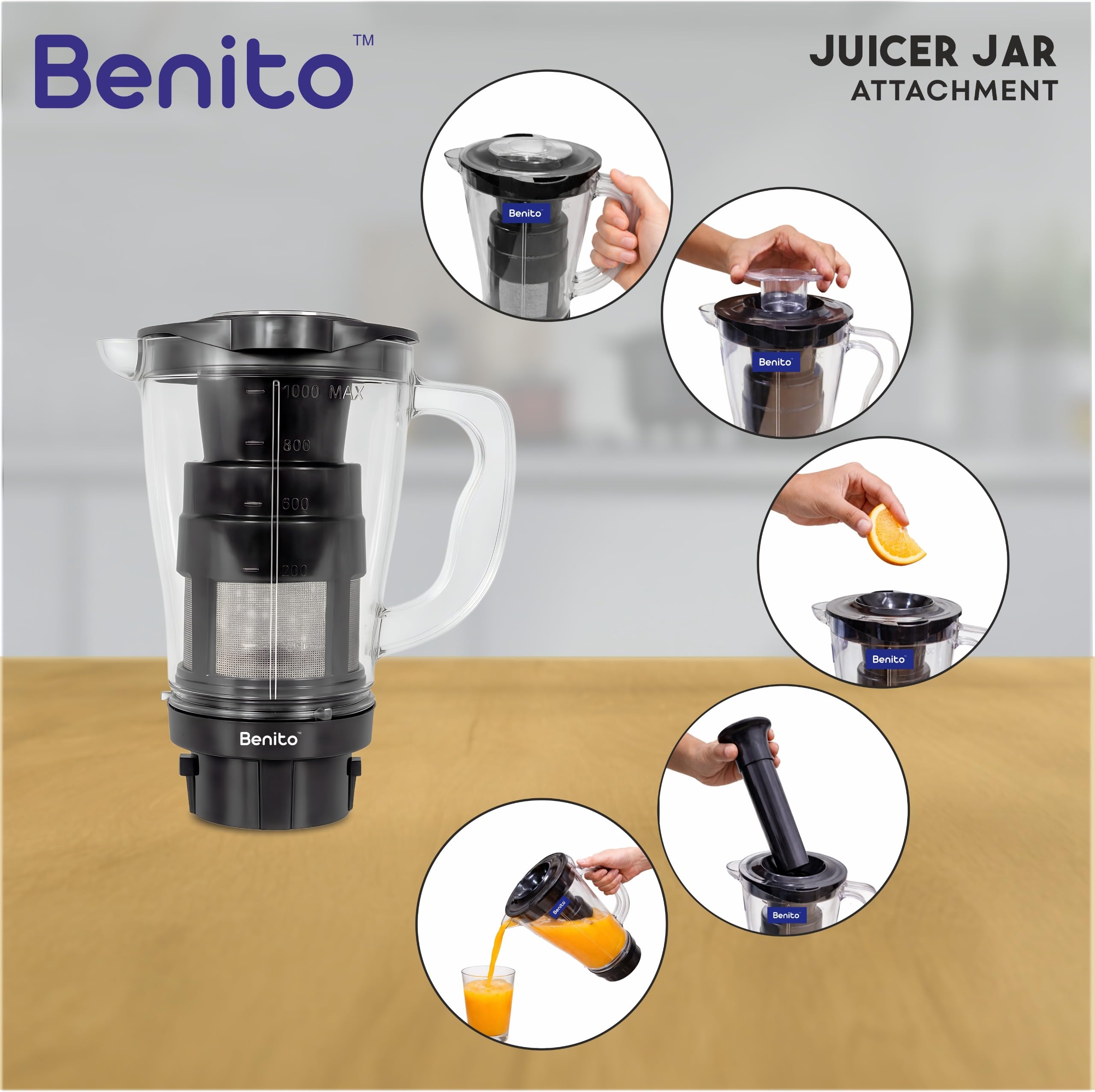 Benito Juicer Jar for Mixer Grinder - Maximize Juice! -7 Benito Juicer Jar for Mixer Grinder - Maximize Juice! -7