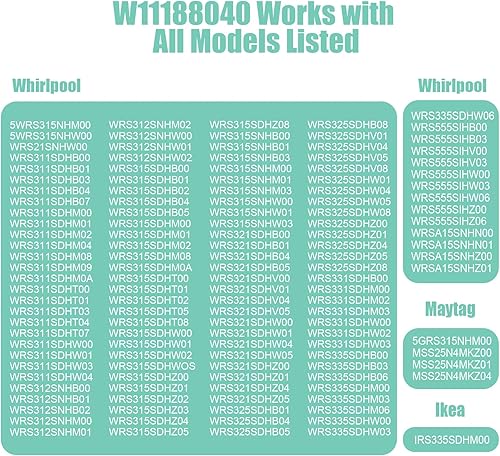 Miniatura 5 de W11188040 Refrigerador Fresco Estante de vidrio superior, estante de vidrio templado para refrigeradores Whirlpool Reemplazo de estante, reemplazos