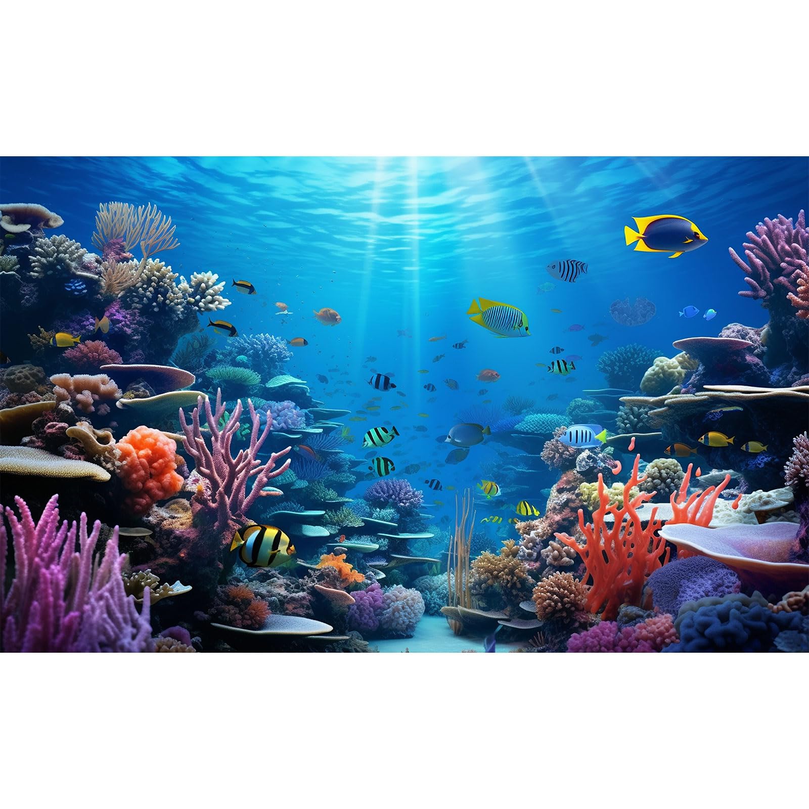 Under The Sea Aquarium Background Underwater Coral Reef Panorama Fish Tank Backdrop Ocean Underwater World Terrarium Background Decorations Tropical