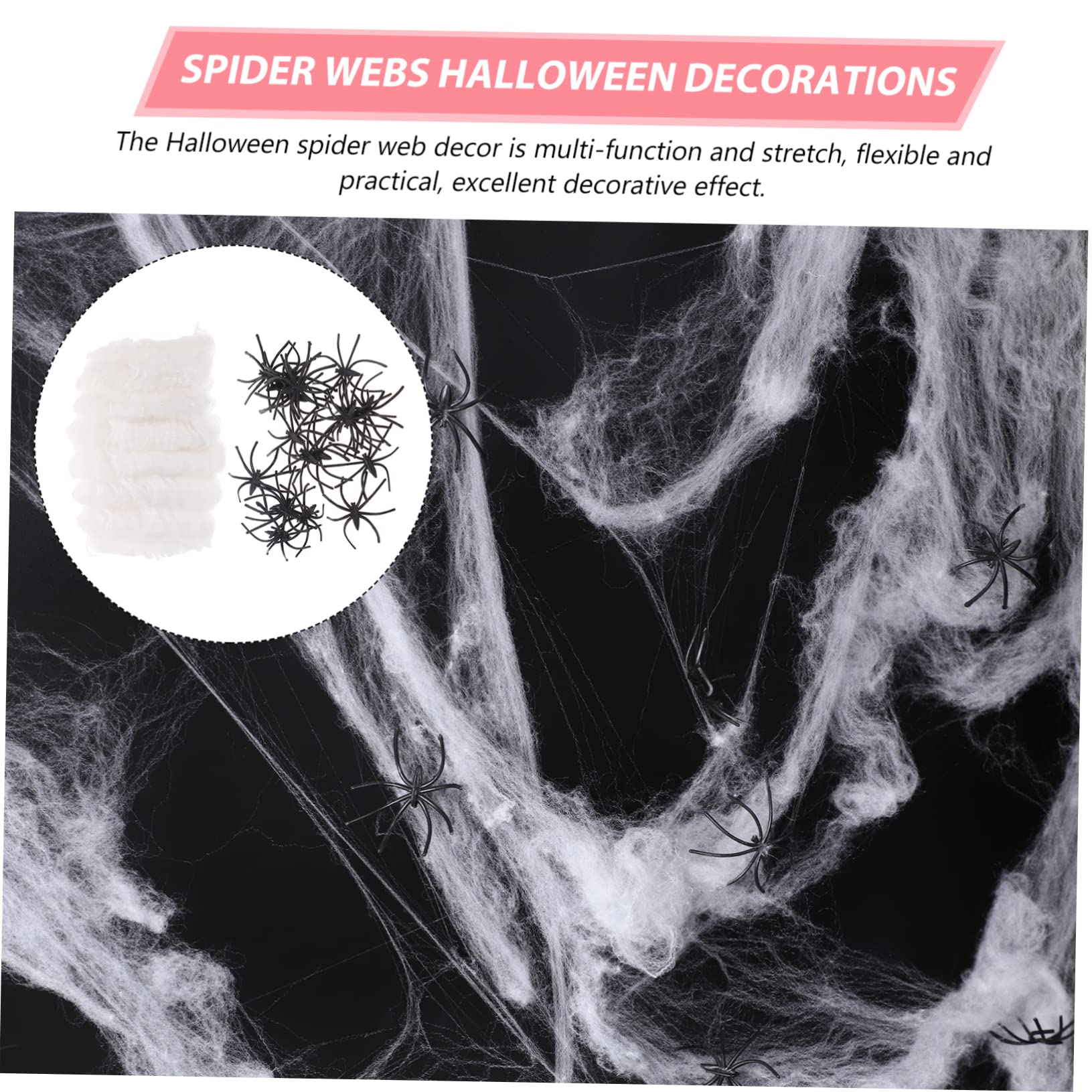 Sosoport 10sets Decorazioni Halloween Con Ragnatele Finte e Ragni Per Atmosfera Spaventosa Casa Per Feste e Prank