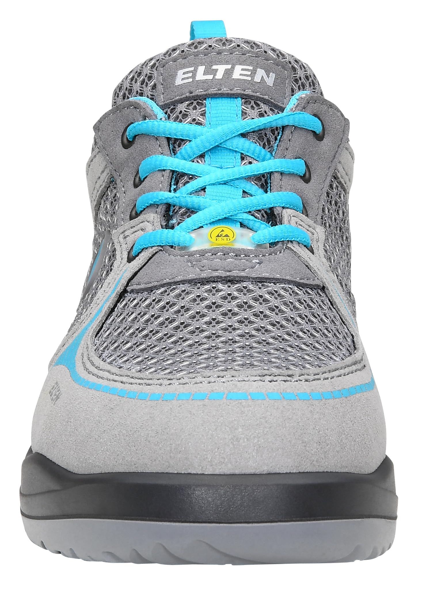 ELTEN Sicherheitsschuhe MILA aqua Low ESD S1, Damen, Textil, Stahlkappe, leicht, sportlich, Grau/Türkis, Größe: 38