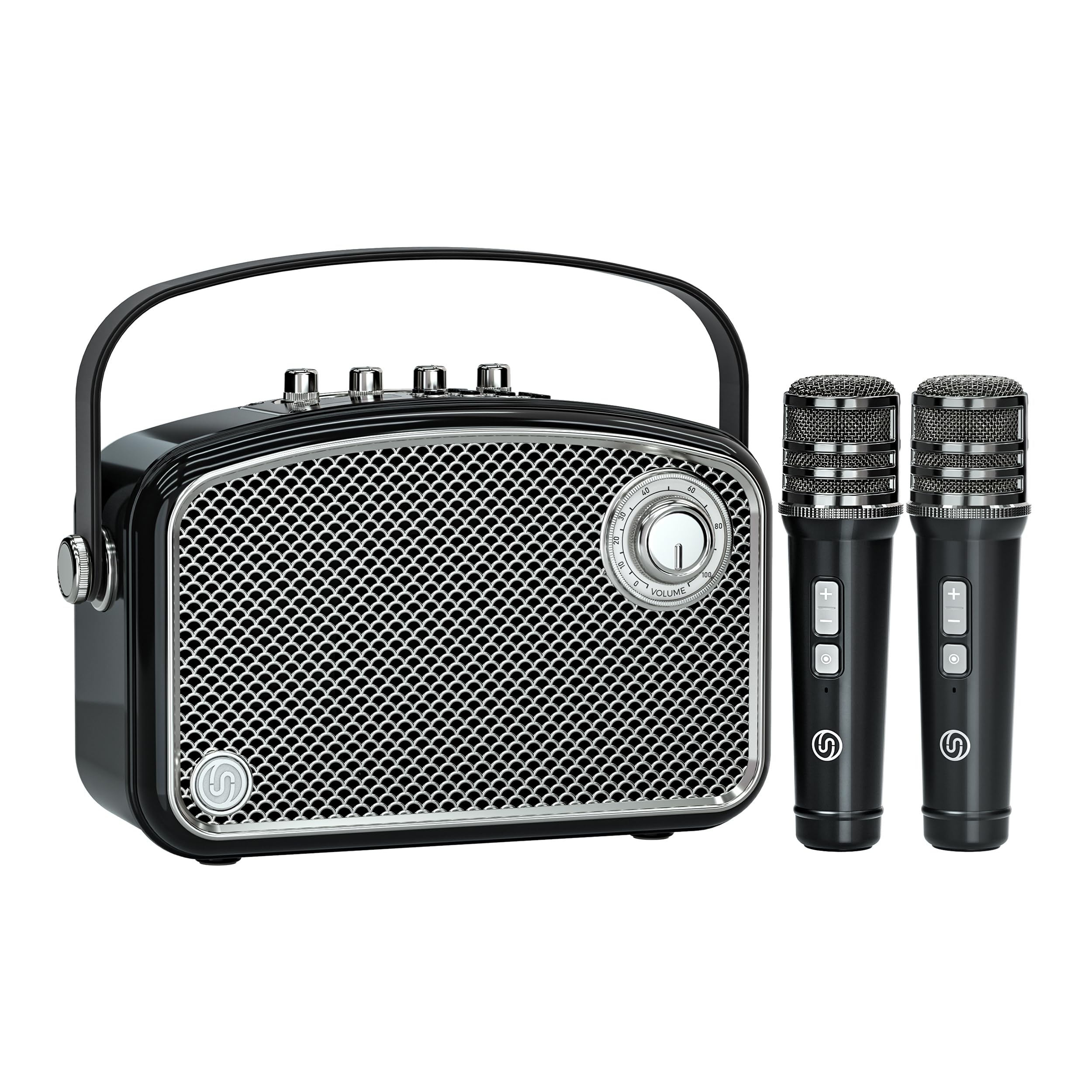 SUPNIU Voice Amplifier 120W Max with 2 UHF Microphones, Bluetooth Speaker with Bass/Treble/Echo Adjustment, Portable PA System, Karaoke Machine for Adults, Teachers, Speaking and Events