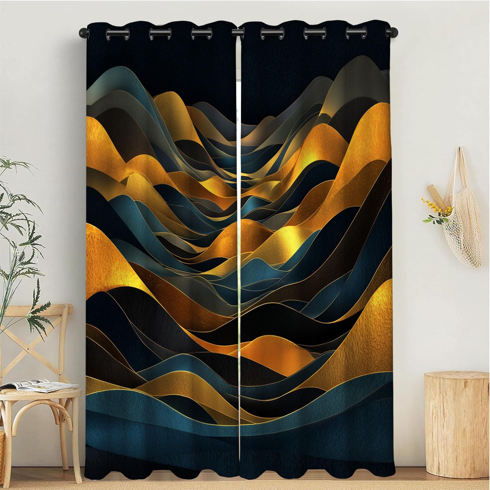 Rideaux occultants pour chambre à coucher salon isolation thermique 3D