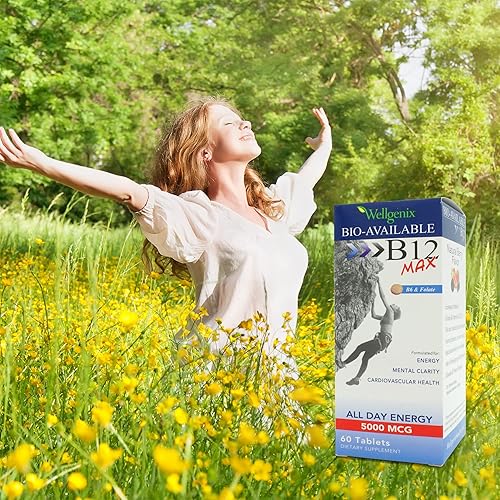 Miniatura 7 de Wellgenix Bio-Disponible Sublingual B12 Max – Formulado para Alta Absorción – Multivitamínico Nutricional B12, B6, Folato – Disolución Rápida (60