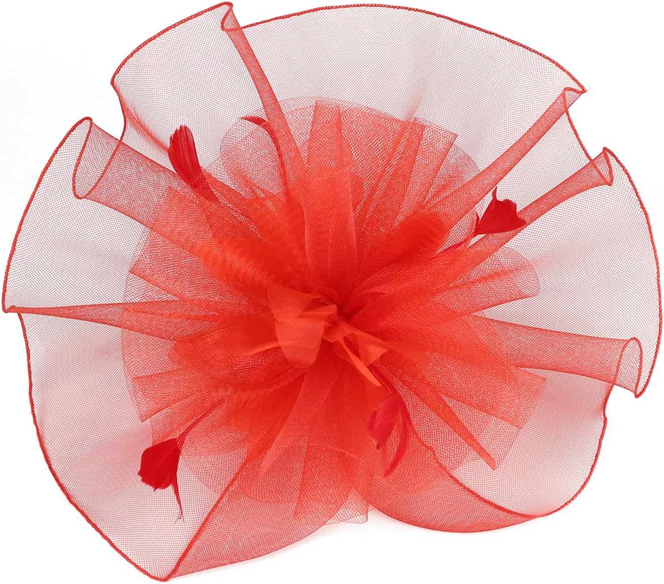 Z&X Sinamay Fascinator Hat Floral Feather Pillbox Derby Hats for Women Wedding Tea Party with Headband Clip - Image 7