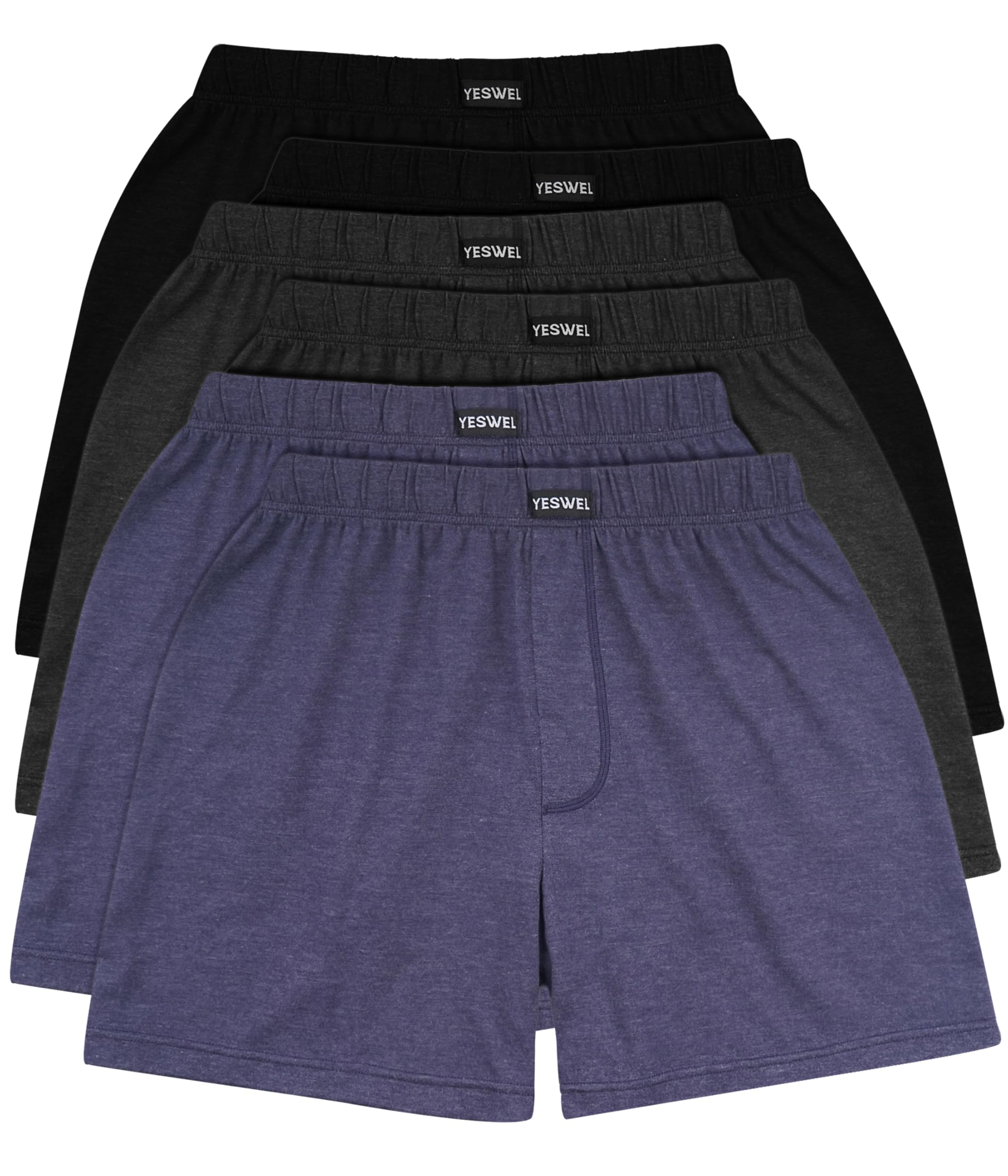 YESWEL 6er/10er Pack Boxershorts Herren, Atmungsaktive Baumwolle Unterhosen Männer, Lockere Retro Unterwäsche(M -4XL)