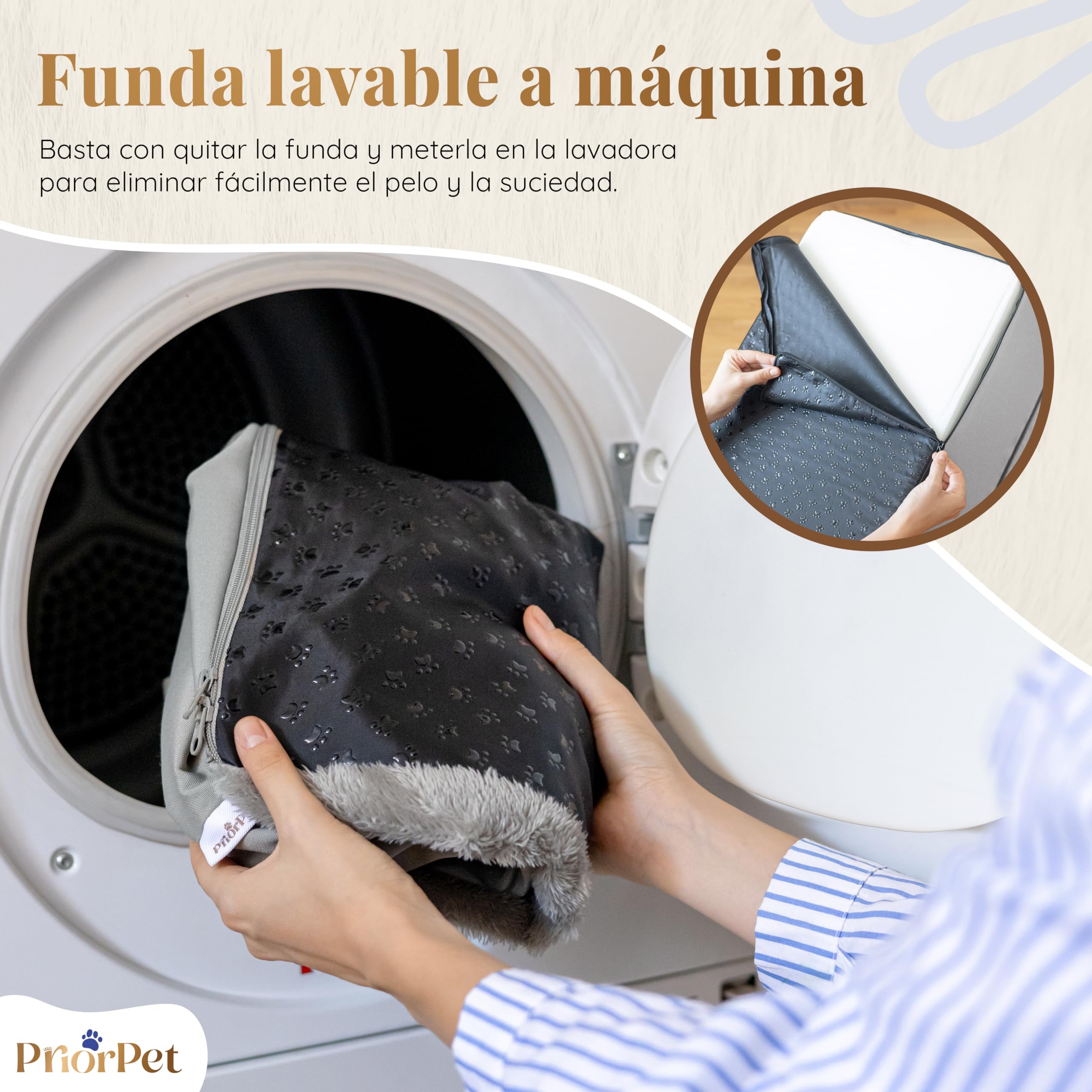 Escaleras Perros Subir a la Cama - Rampa para Perros de 4 peldaños - Escalera para Perros pequeños de Espuma de Alta Densidad de 58 cm - Base Antideslizante - Escalera para Mascotas - Gris Claro
