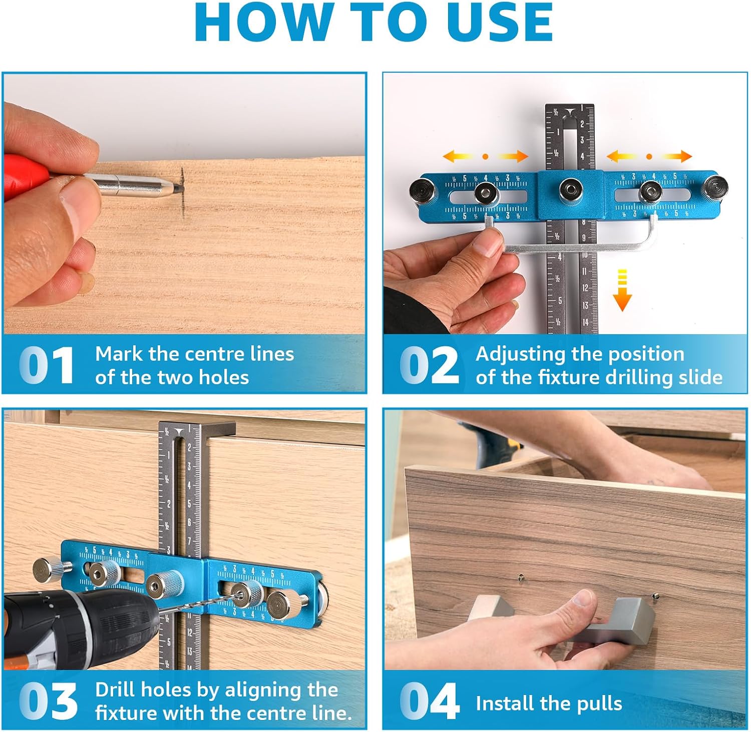Cabinet Hardware Jig,Cabinet Hardware Template for Knobs,Handle and Pull,Cabinet Handles Template Tool for Drawer Cabinet Installation