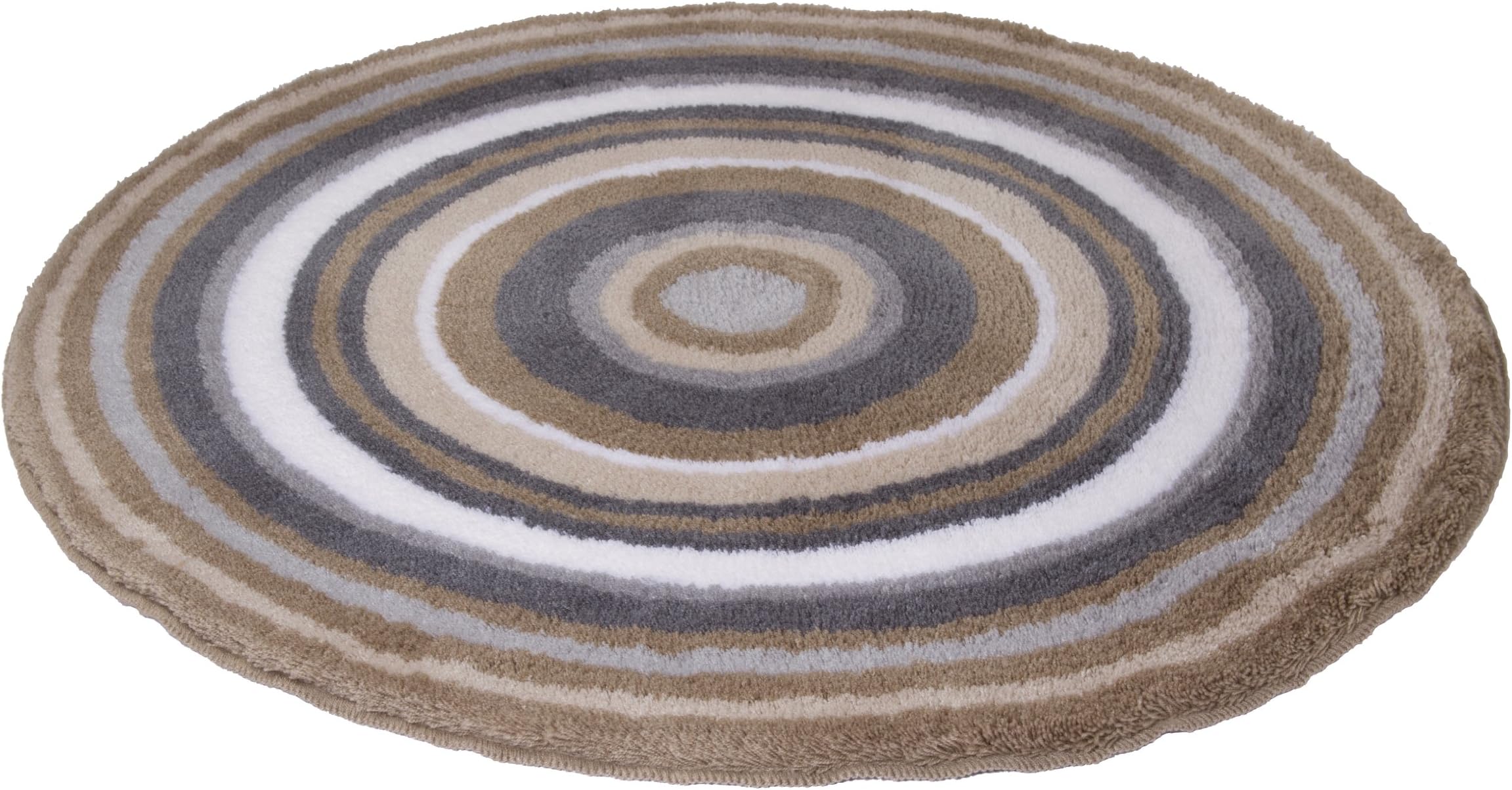 Meusch Bath mat Mandala 80cm round in taupe, Polyacrylic, 80 x 80 x 2 cm