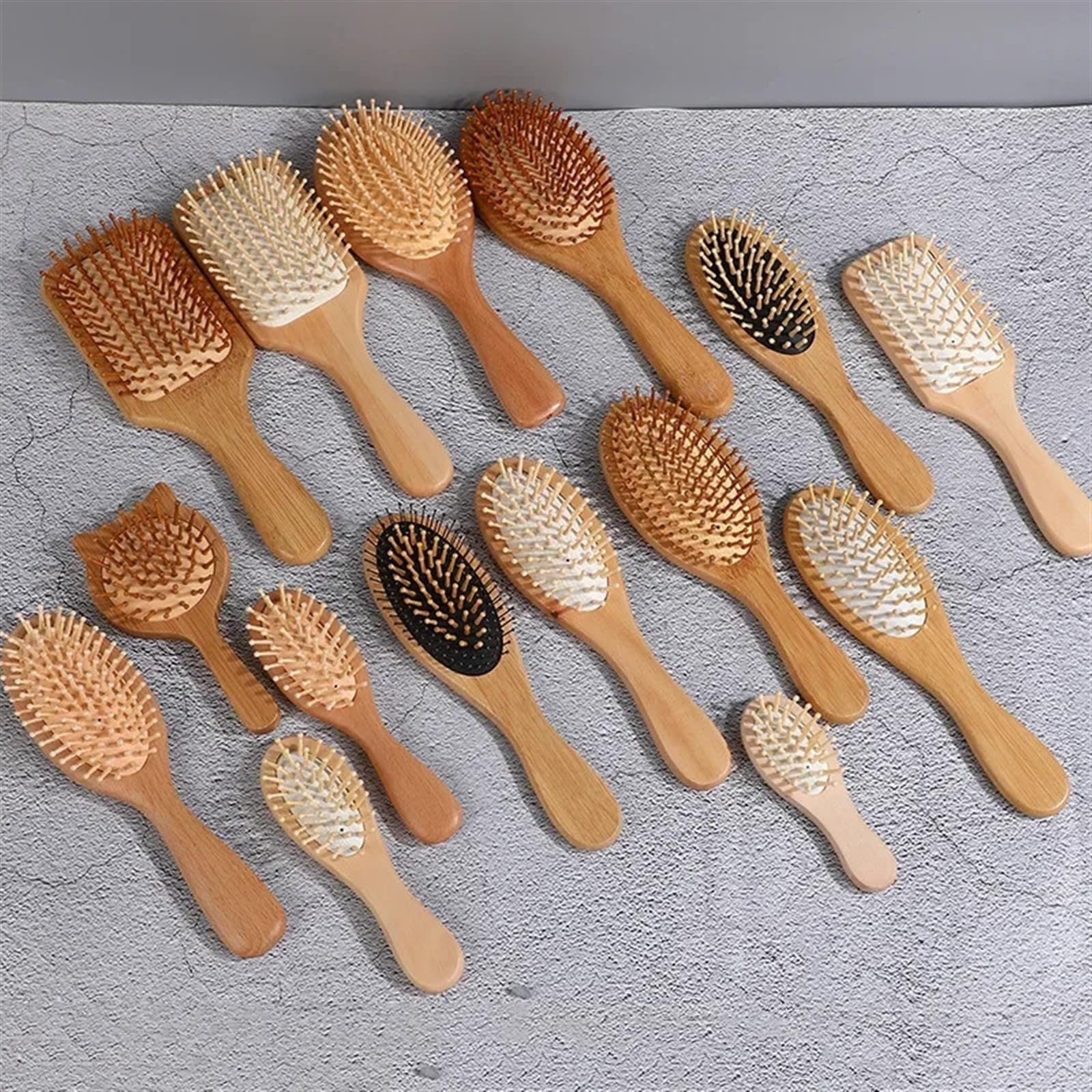 Holzkamm Professionelle Luftpolster Haarausfall Massagebürste Haarbürste Kamm Kopfhaut Haarpflege Gesunder Bambuskamm (Size : 12)