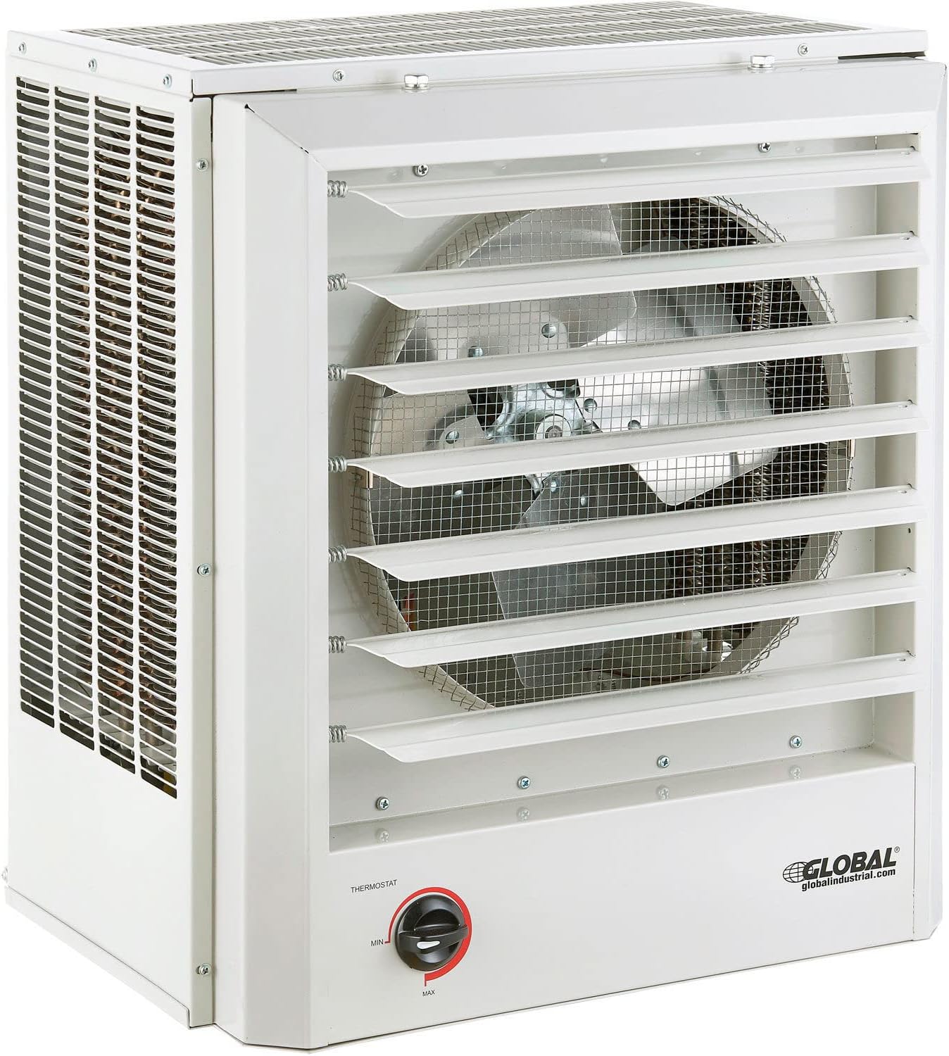 Global Industrial Steel Unit Heater, Horizontal or Vertical Downflow, 15KW, 480V, 3 Phase, 51200 BTU, Wall or Ceiling Mount, 19"W x 13-3/4"D x 21-7/16"H