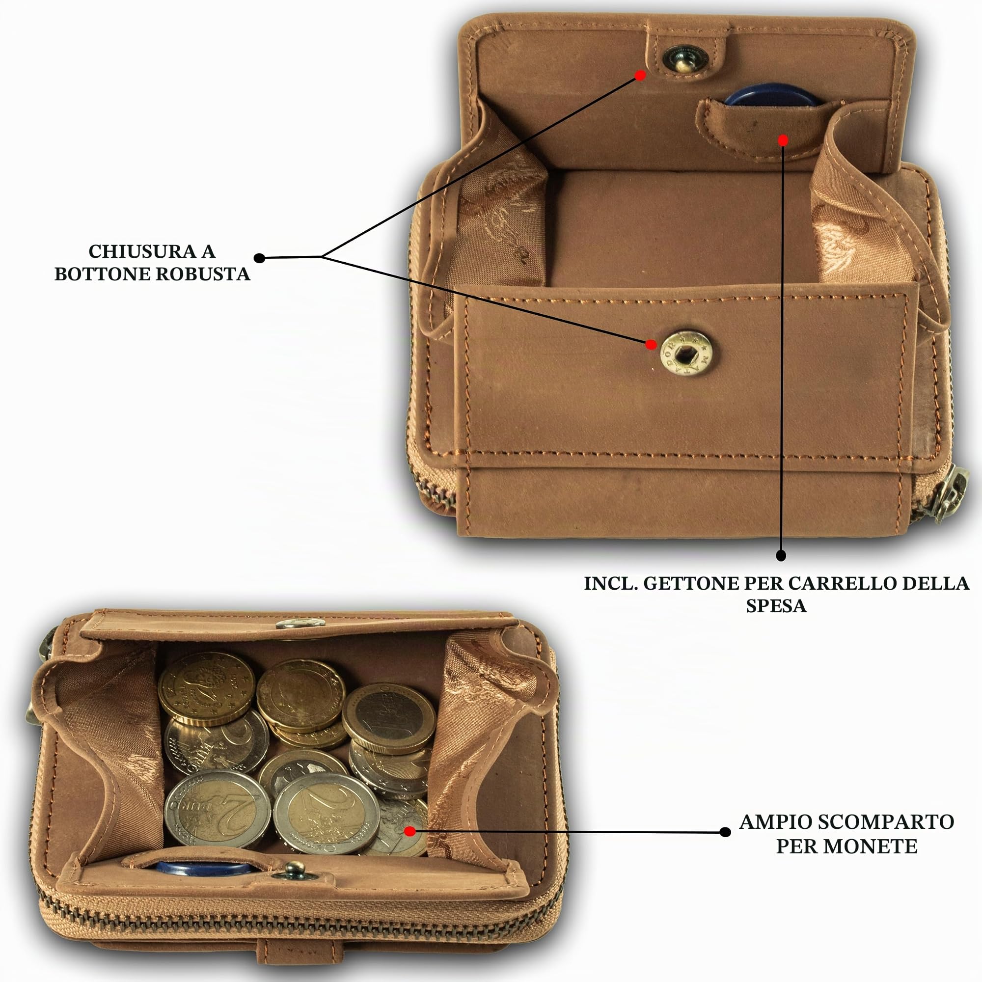 Matador Portafoglio Uomo Pelle #GRANADA NEXTGEN Marrone Chiaro | Marca, Nobile Scatola Regalo, di Lusso, Protezione RFID, Molti Scomparti per Carte