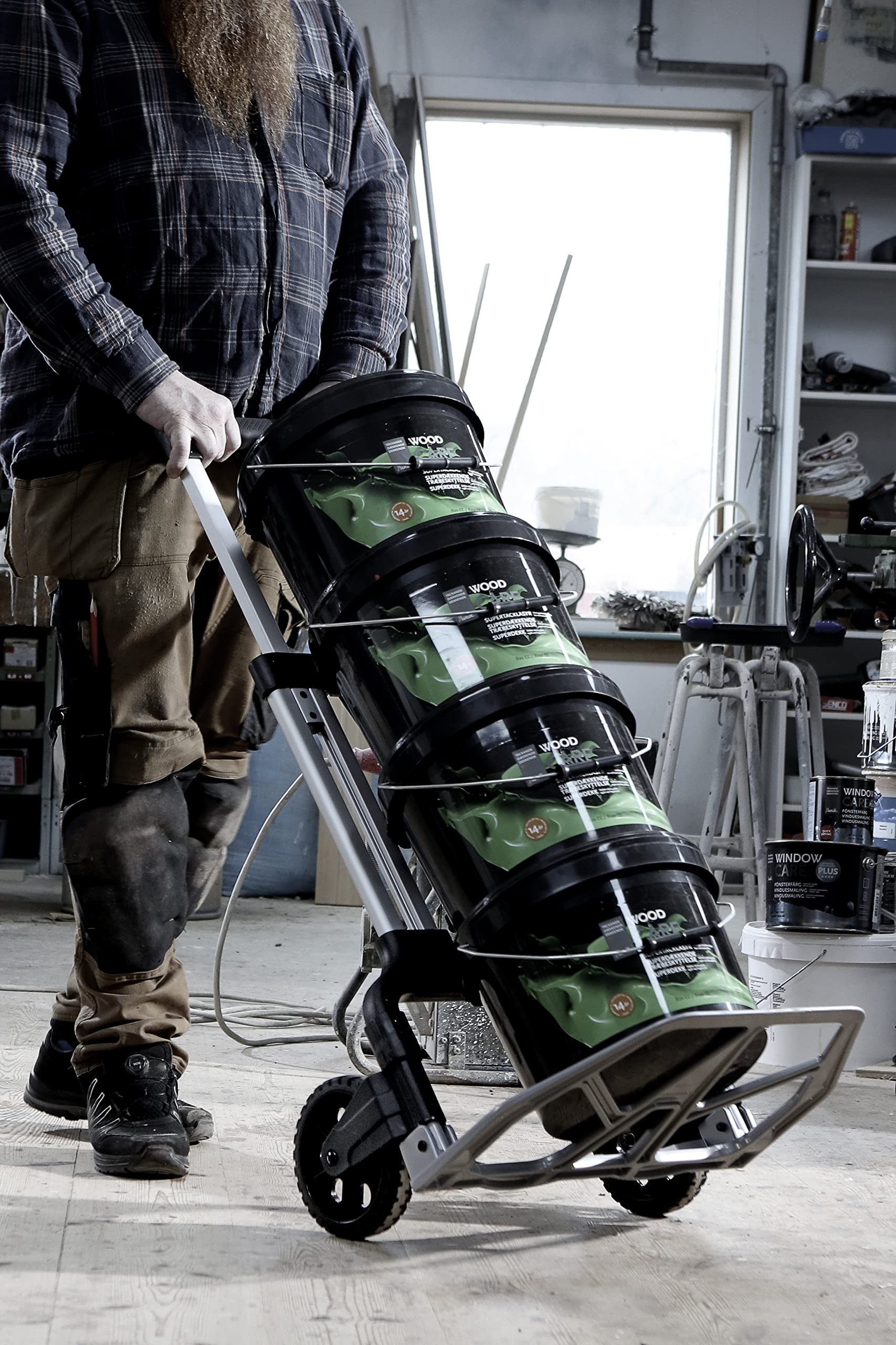 STROXX – Sackkarre klappbar 125kg Traglast – Handkarre inkl. Spanngurt für Umzüge, Getränkekisten UVM. – Transportkarre mit großer Ladefläche & stabilem Alurahmen