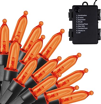 Battery powered orange lights Clearance