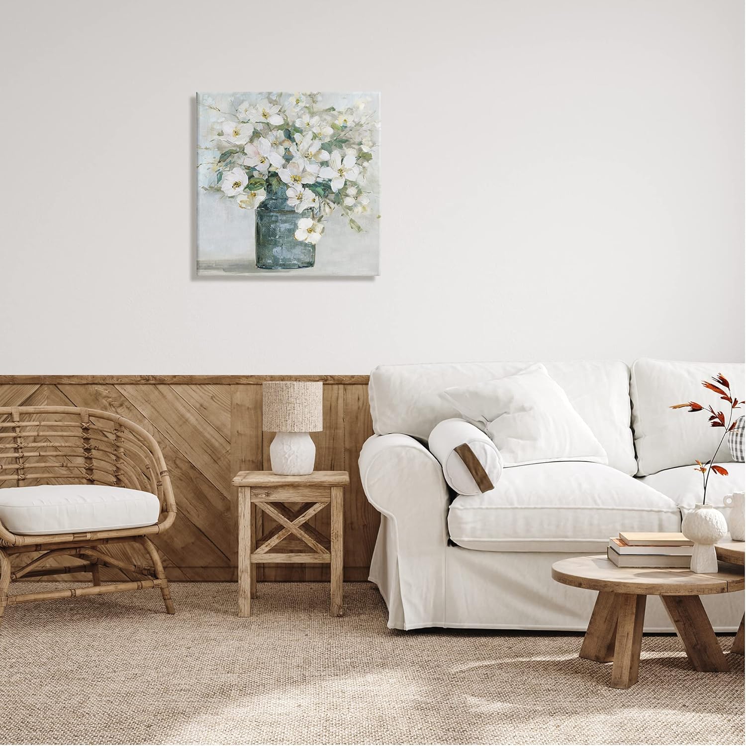 Stupell Industries White Geranium Bouquet Blossoming Flower Arrangement Vase Canvas Wall Art, Design by Sally Swatland