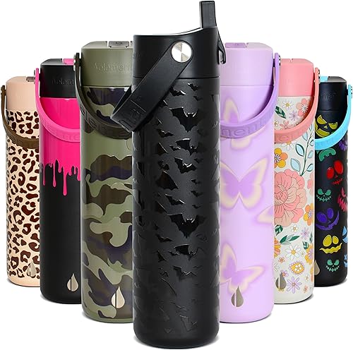Miniatura 107 de Elemental Botella de agua aislada de 40 onzas con pajilla, botellas de agua con núcleo de acero inoxidable 100% a prueba de fugas para viajes,