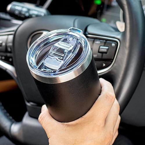 Miniatura 2 de Juego de 2 tapas de 591 ml para vaso de 20 onzas, tapas de repuesto a prueba de derrames y resistentes a salpicaduras con deslizador para tazas de