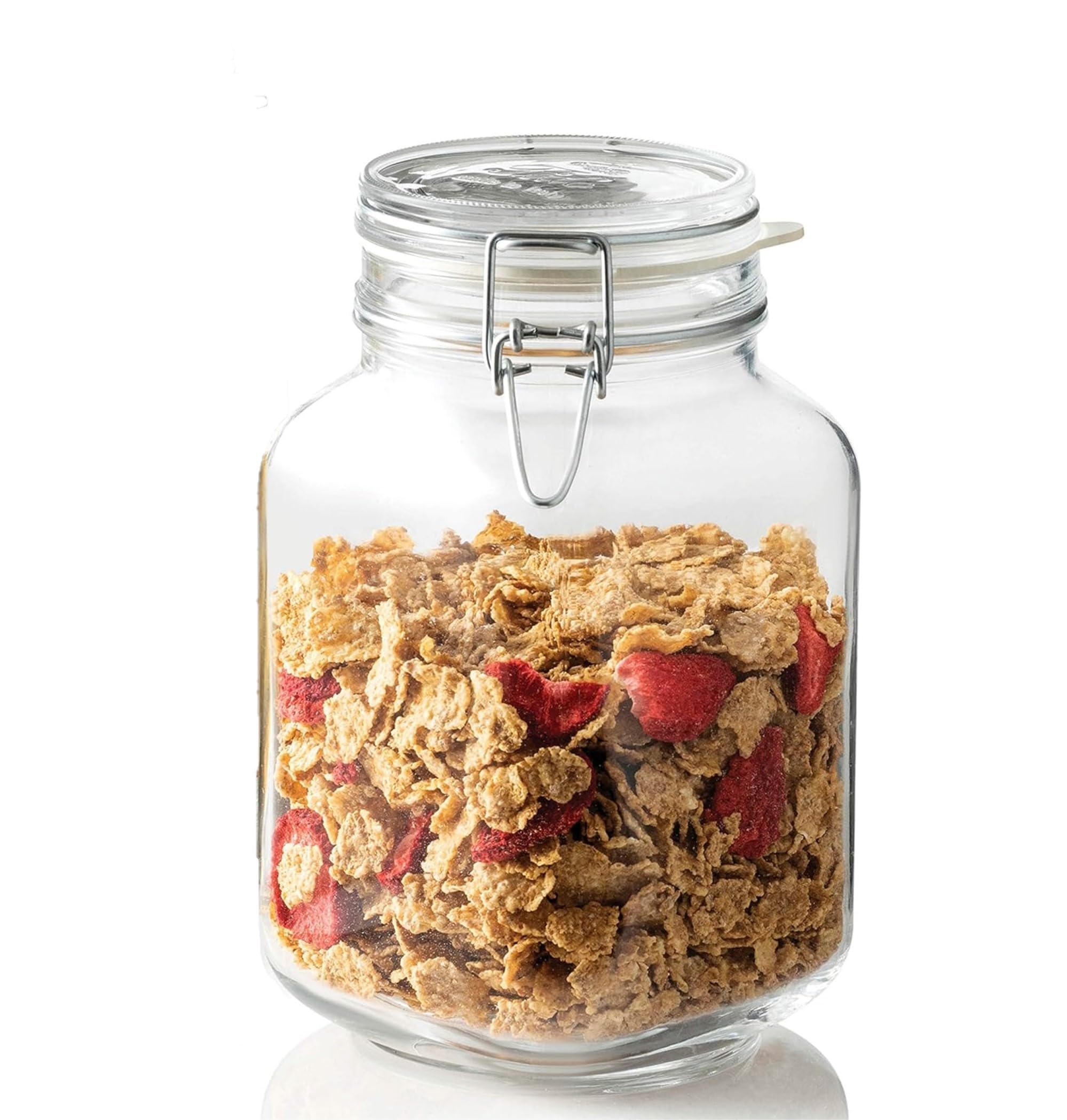 Fido Glass Jar - 67.75 oz Large Airtight Container with Clamp Lid & Rubber Seal, BPA-Free Italian Jar for Fermentation, Kombucha, Sauerkraut, Pickles, Kefir & Homemade Beverages