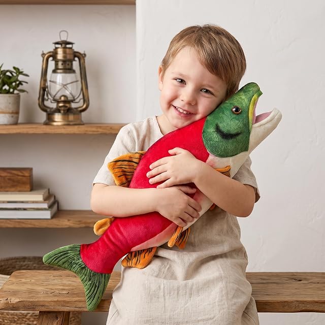 Foto 6 de 8 de lilizzhoumax Peluche de Salmón Rojo, 39 cm, Pez Realista Suave con Forma Detallada