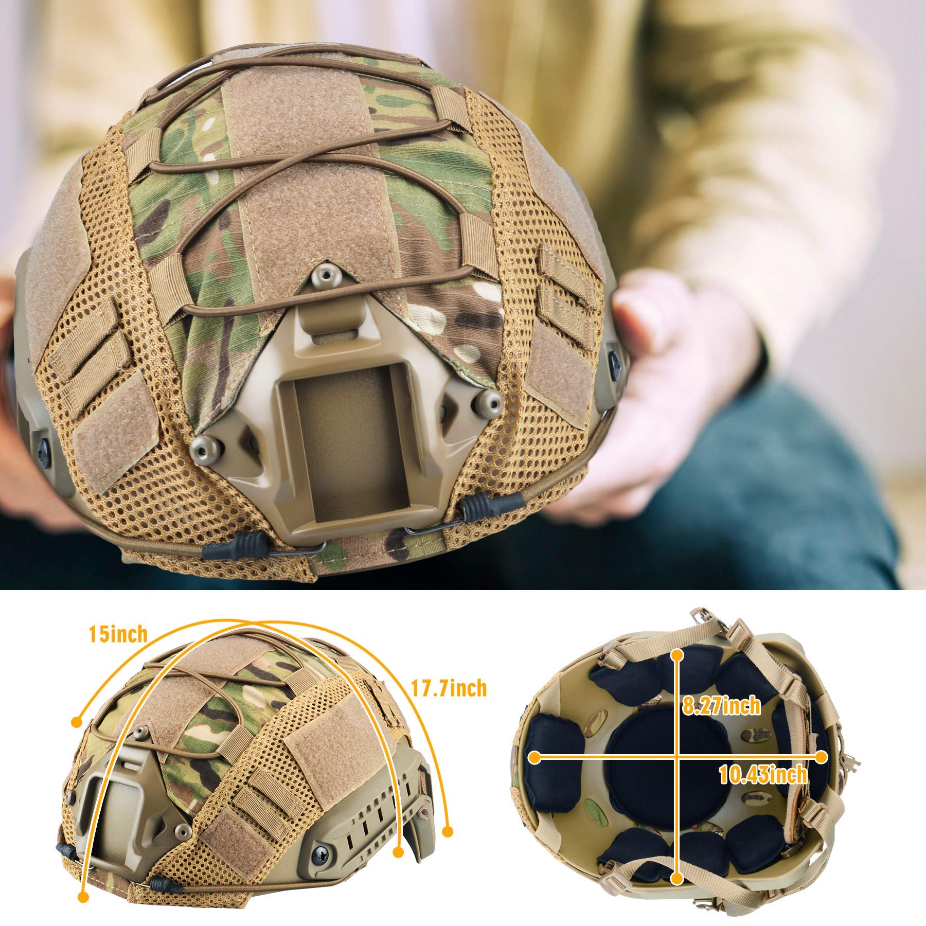 ActionUnion Tactical Airsoft Paintball Fast Helmet with Helmet Cover