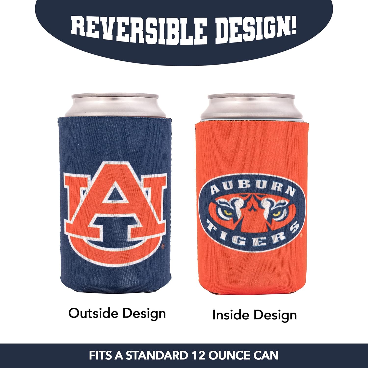 Desert Cactus Auburn University Can Insulator Beverage Cooler 4 Pack Foam Beverage Holder Tigers War Eagle (4 Pack Can)