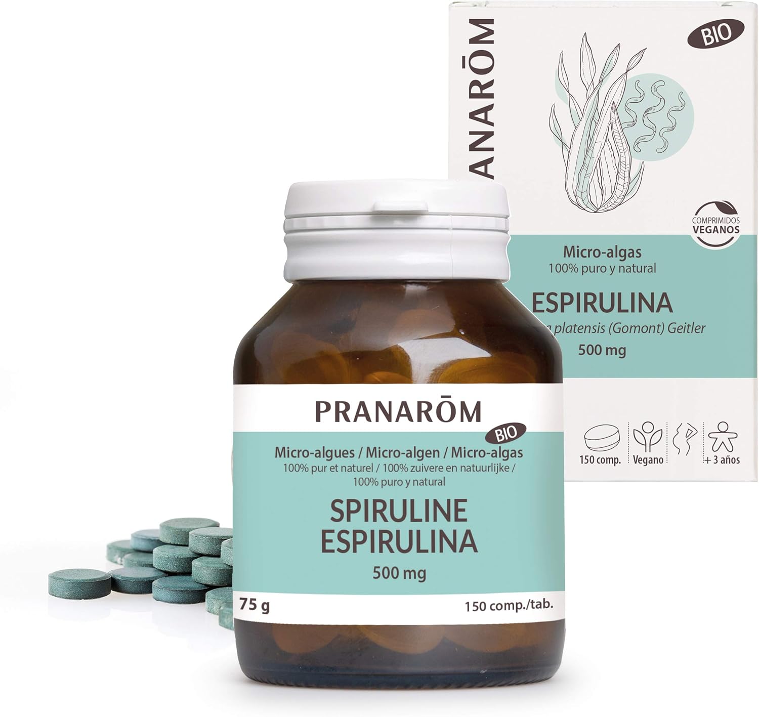 Pranarôm Spirulina Bio Spirulina platensis 150 Tablets