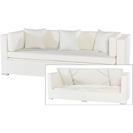 Outflexx Polyrattan Corner Sofa With Boxfu Right Armrest For 2 People 145x85x70 Cm White Amazon De Garten