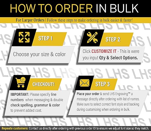Miniatura 5 de LHS  Placa de identificación personalizada con opción de montaje para paredes, puertas, soportes de escritorio, cubículos, colgar y más  Letras