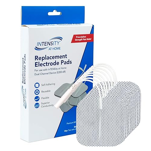 Roscoe Medical Intensity at Home TENS - Almohadillas de electrodo de unidad TENS, almohadillas de repuesto de unidad OTC TENS premium, 2 x 2