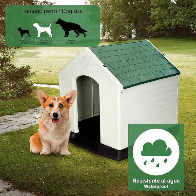 Foto 5 de 5 de Gardiun KZT1002 - Caseta de Perro Zeus Plus Resina Beige/Verde 78x87x81 cm