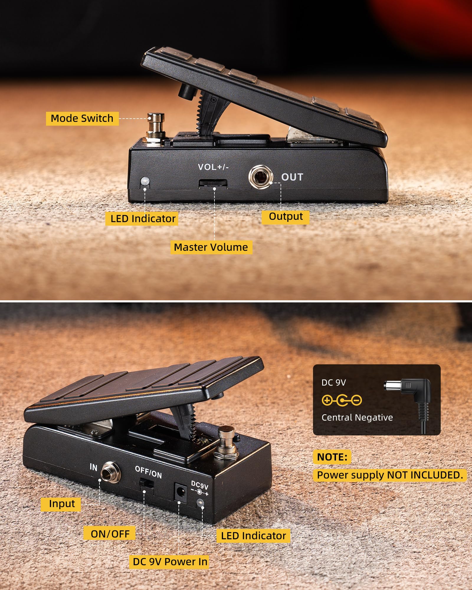 Amazon.com: LEKATO Guitar Wah Pedal, Wah Volume Pedal, Mini Small
