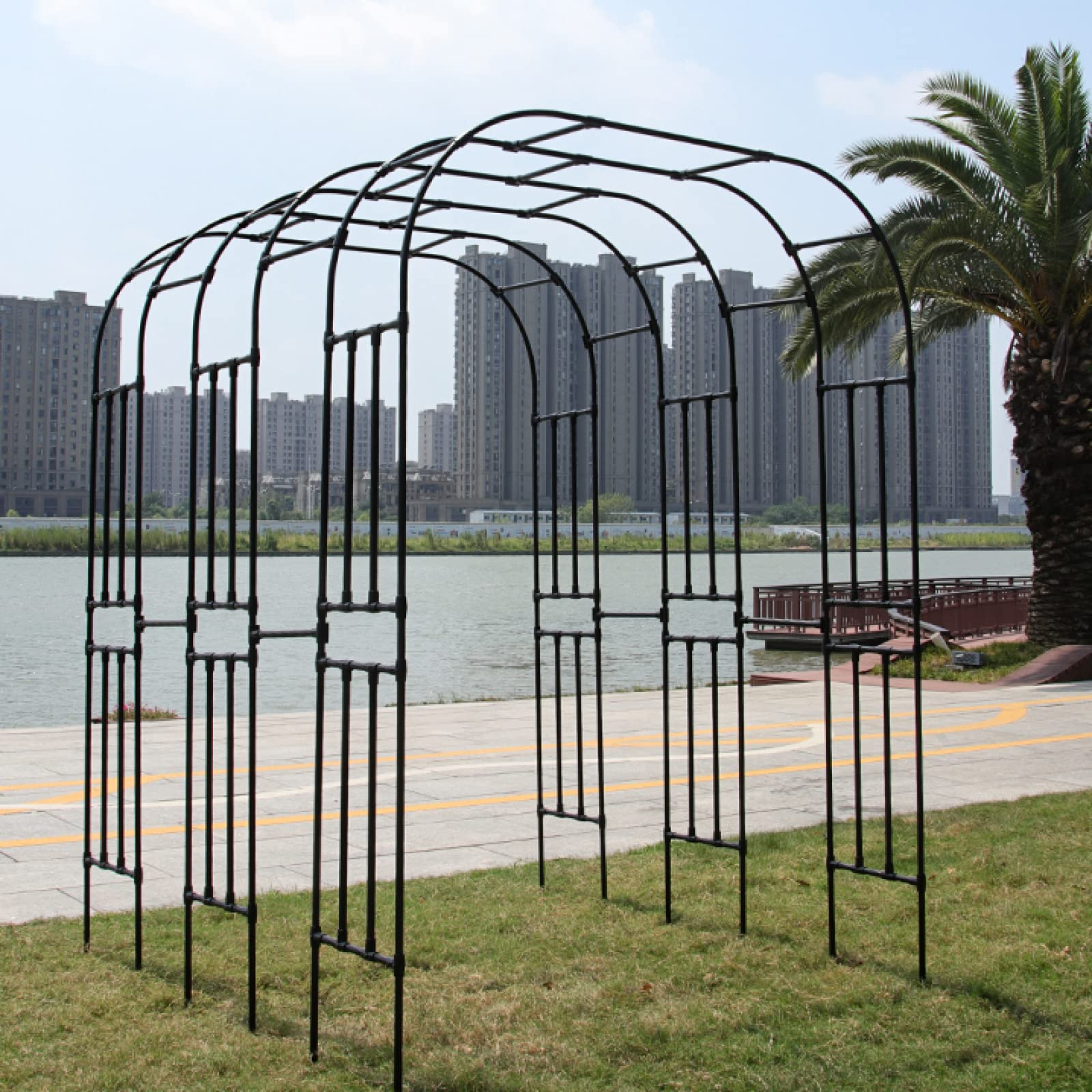 Arco da Giardino Telaio in Metallo Arco da Giardino Arco Arco di Rose Telaio in Acciaio per Piante Rampicanti Supporto Arco Cancello per Matrimoni,2.4x2.4m (2x2.4m)