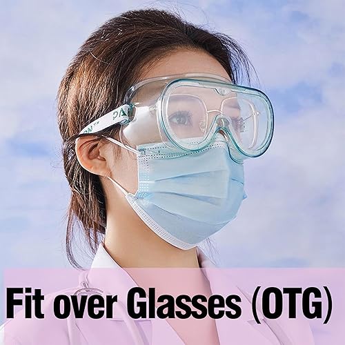 Miniatura 5 de ABLUKA Gafas de seguridad que se ajustan sobre los anteojos, lentes supertransparentes, resistentes a los arañazos, a prueba de productos químicos y